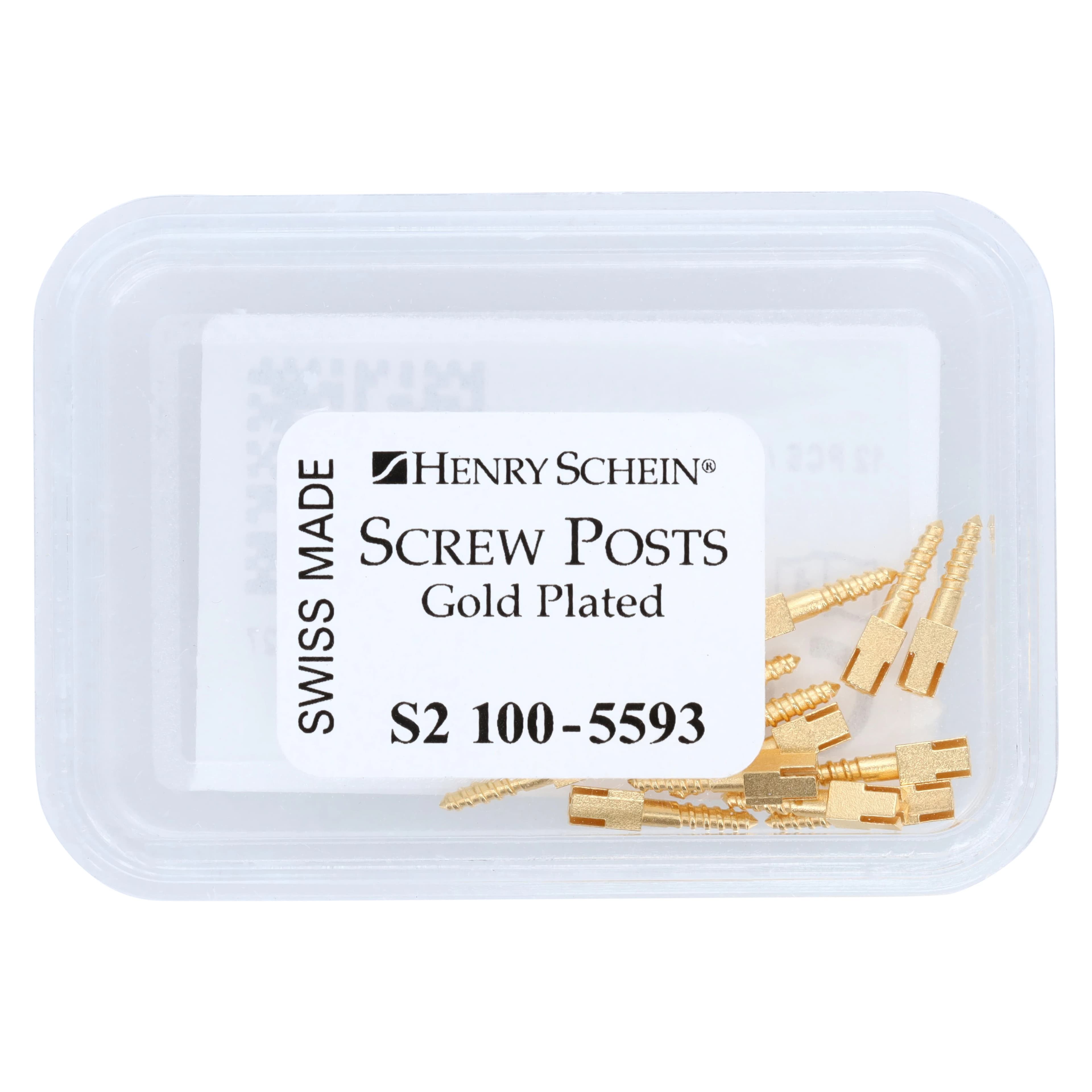 Screw Posts Refills, Gold Plated, Short, 12/Box thumbnail 2