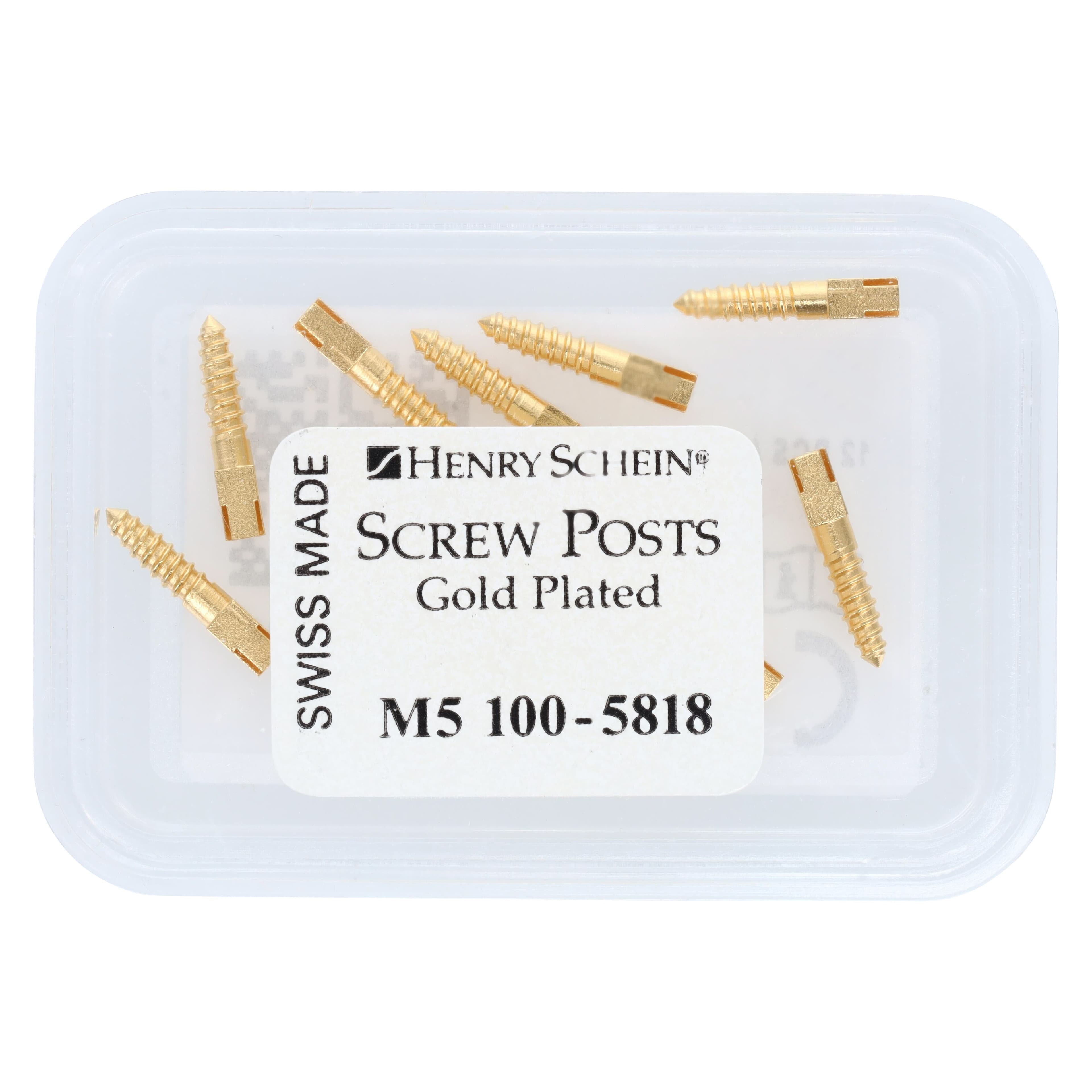 Henry Schein Screw Posts Gold Plated Refills, Medium, 12/Box thumbnail 2