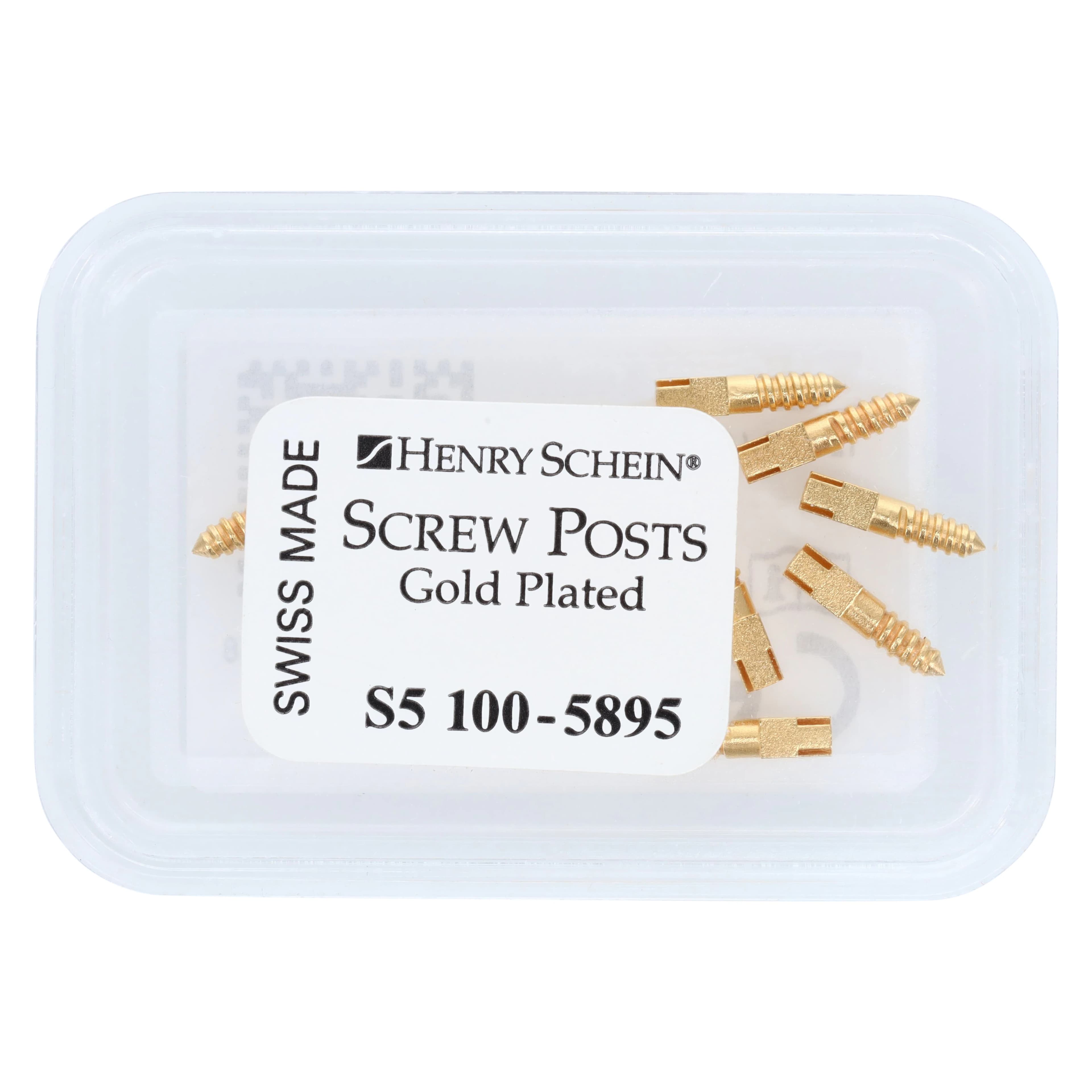 Henry Schein Screw Posts Gold Plated Refills, Short, 12/Box thumbnail 2
