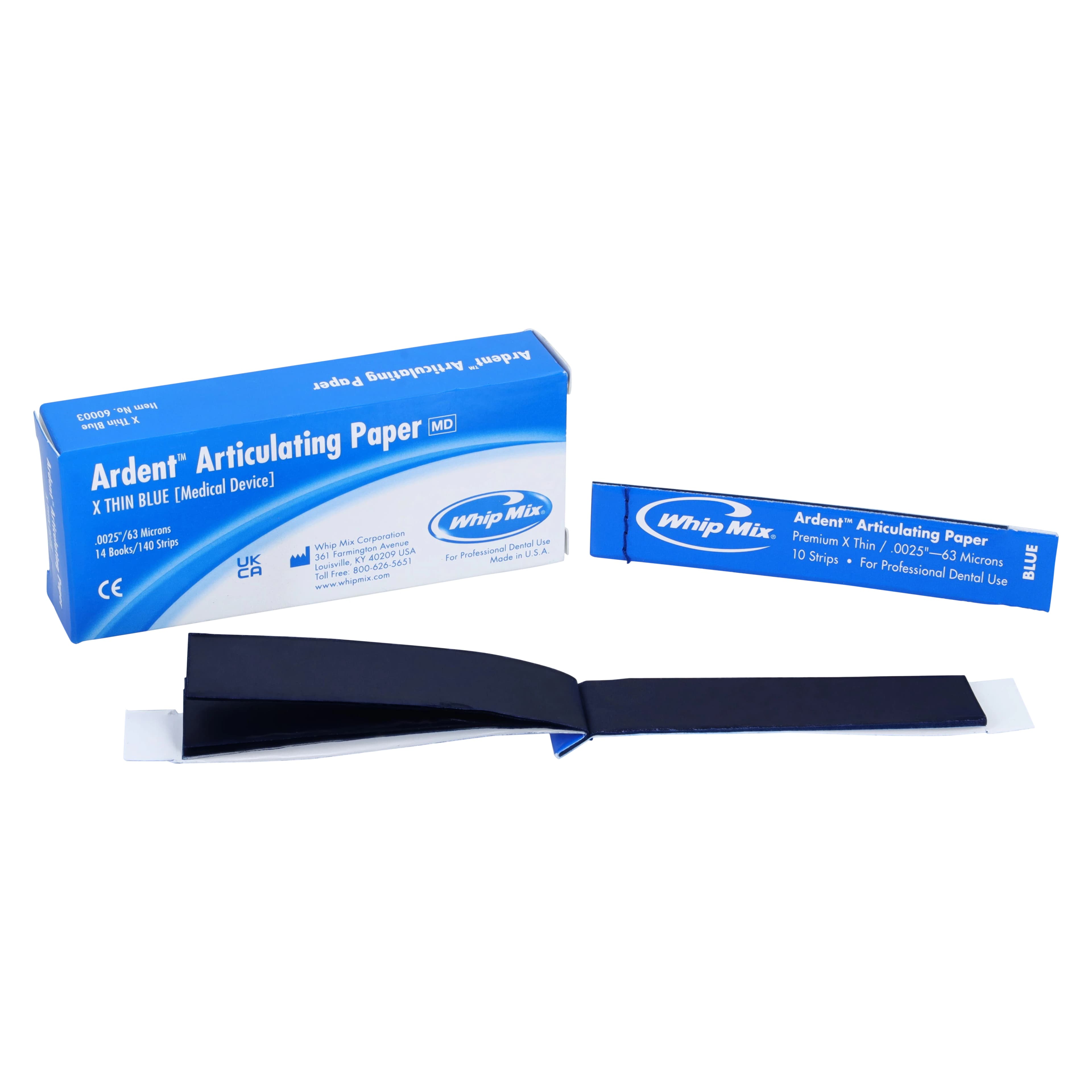 Ardent Articulating Paper Econo X-Thin Blue, 63 Microns, 140 Strips/Box, 14 Books of 10, #60003 - Articulating Paper X-Thin Blue (140) - Image 1
