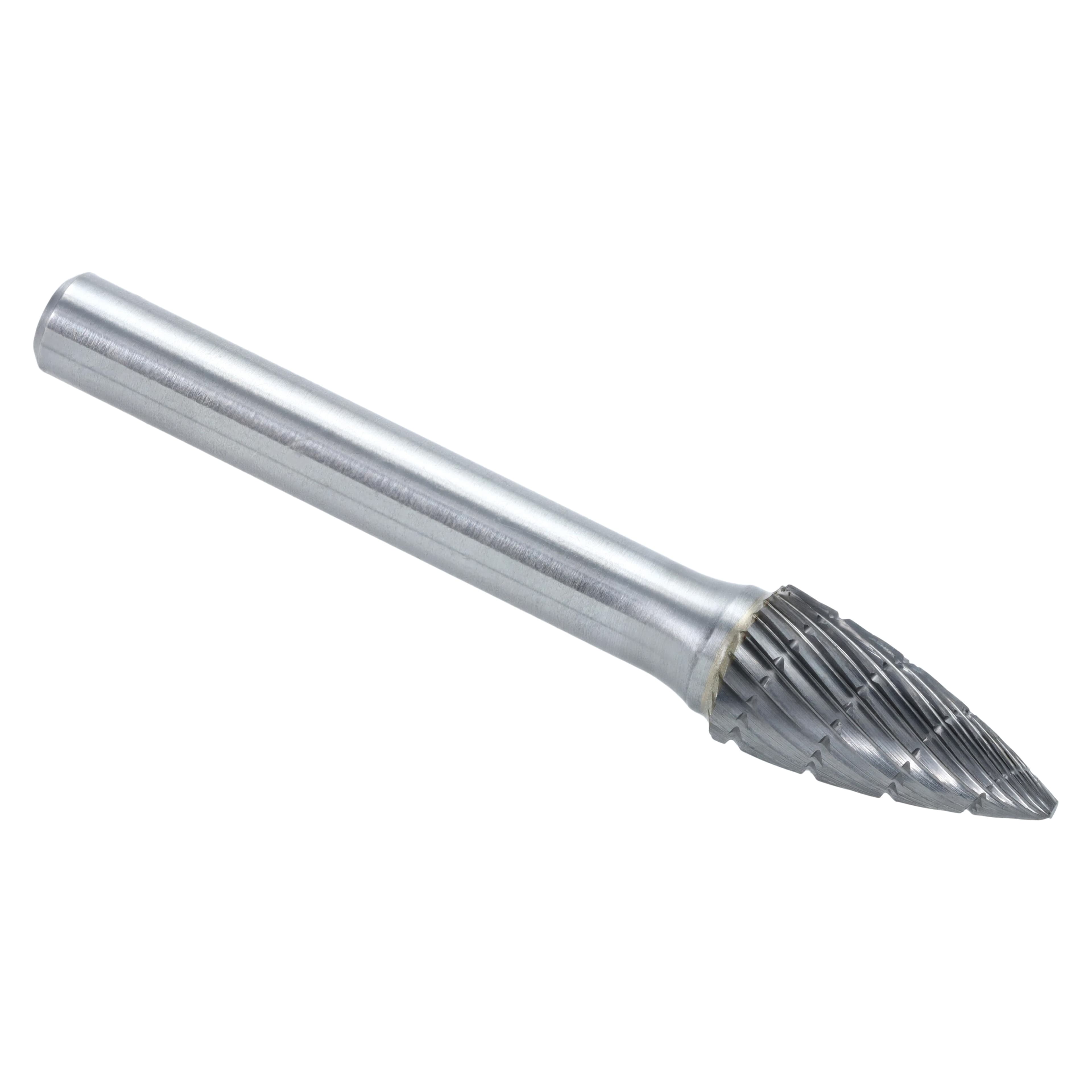 Henry Schein Lab Carbide Bur, Flame, Regular Cut, 3/8" Head, 1/4" Shaft, for Lathe, Each thumbnail 3