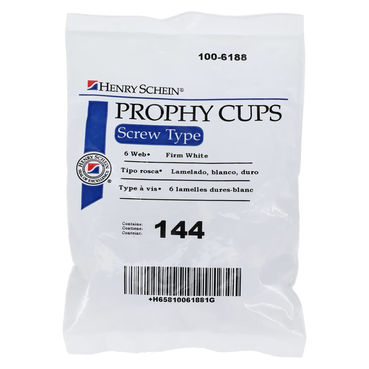 Acclean Webbed Prophy Cups, Screw Type, White, 144/Pk thumbnail 3