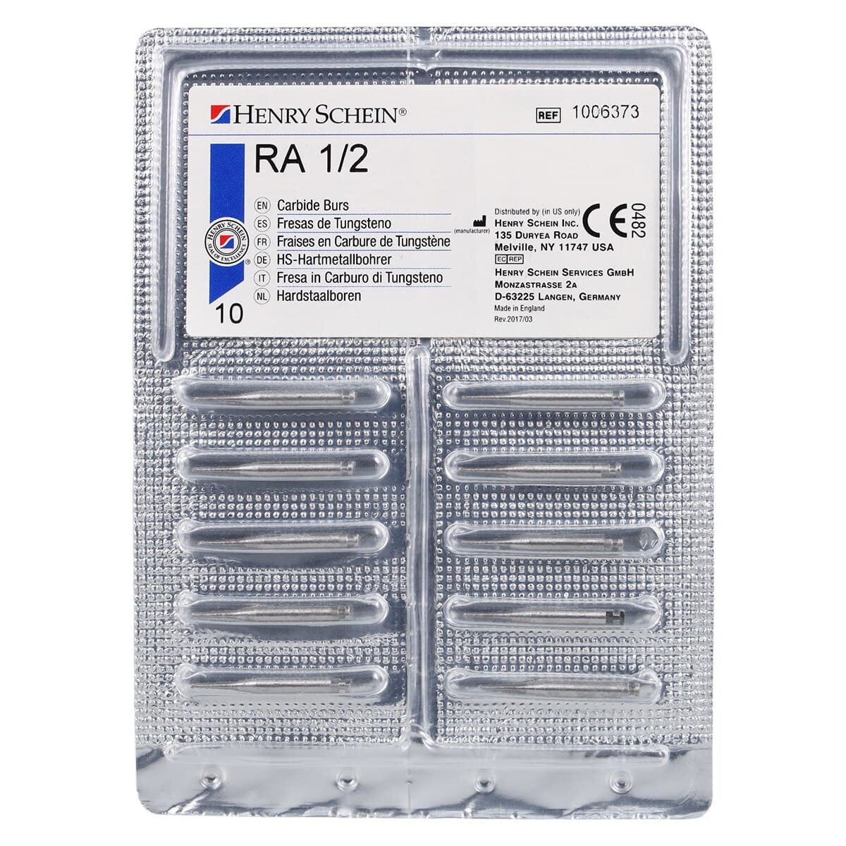 Carbide Bur RA 1/2, Non-Sterile, Operative, Plain Round, Latch Angle, 10/Pk thumbnail 5