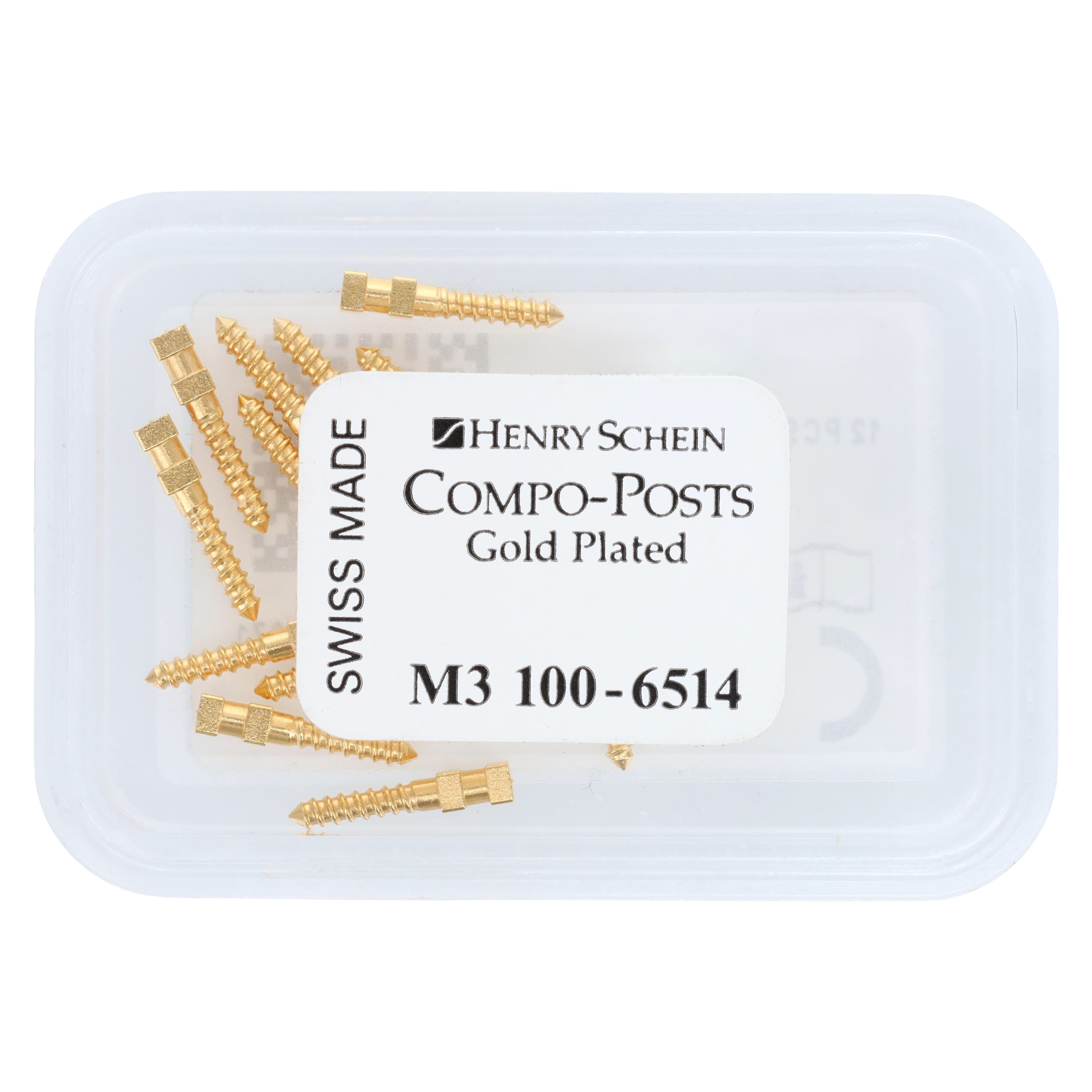Compo-Post Gold Plated Screw Post Refill, Medium, 9.5 mm, 12/Box thumbnail 2
