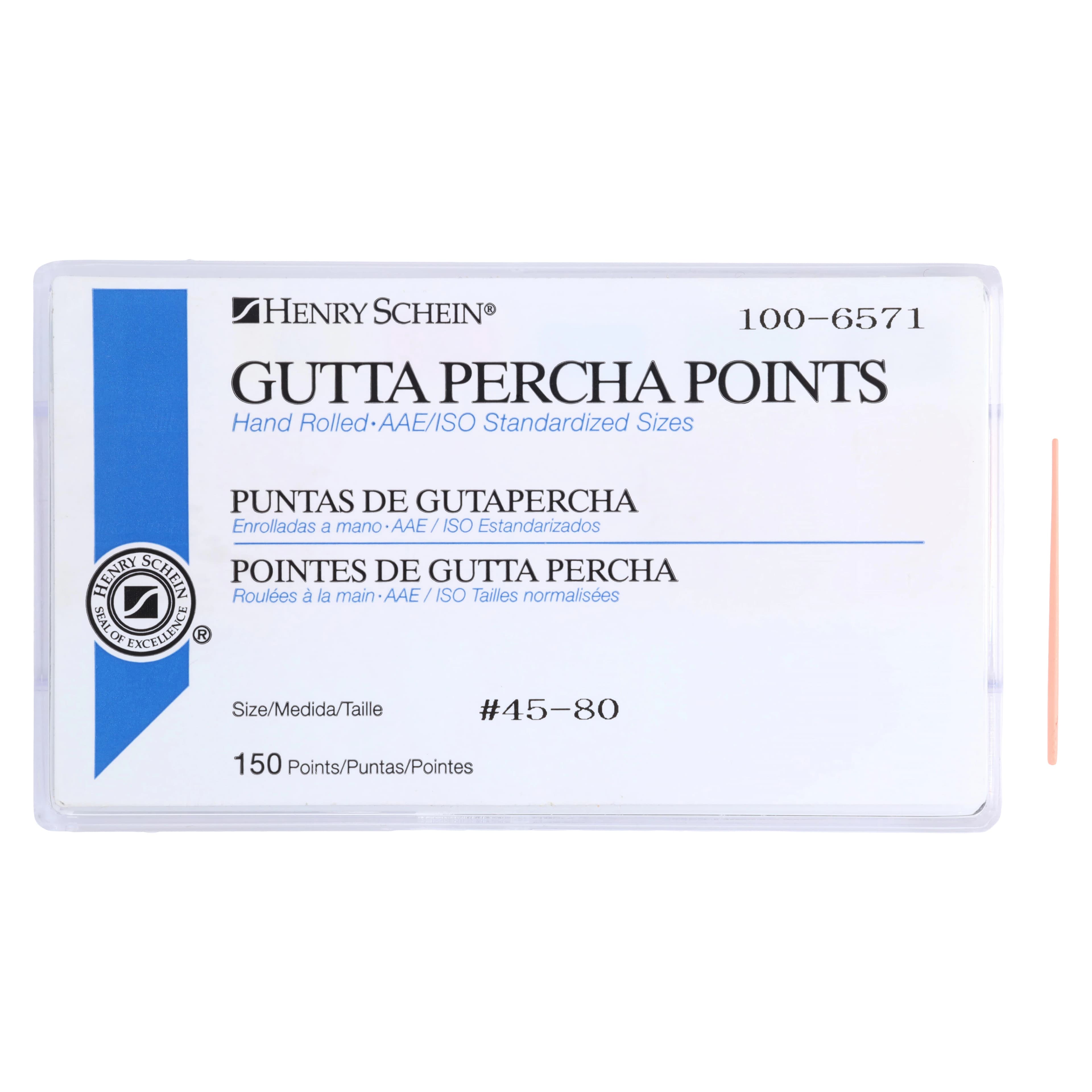 HSI Standardized Cadmium-Free Gutta Percha Points, Hand Rolled, ISO Color Coded, Size 45-80, Assorted, 150/Box thumbnail 3