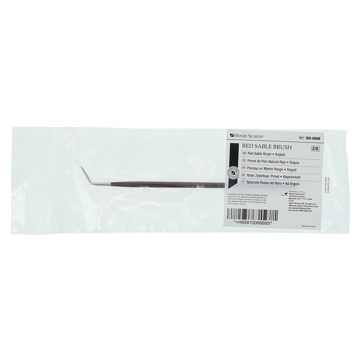 Red Sable Brush Angled, Ceramist #00, Each - Red Sable Brush Angled - Image 1
