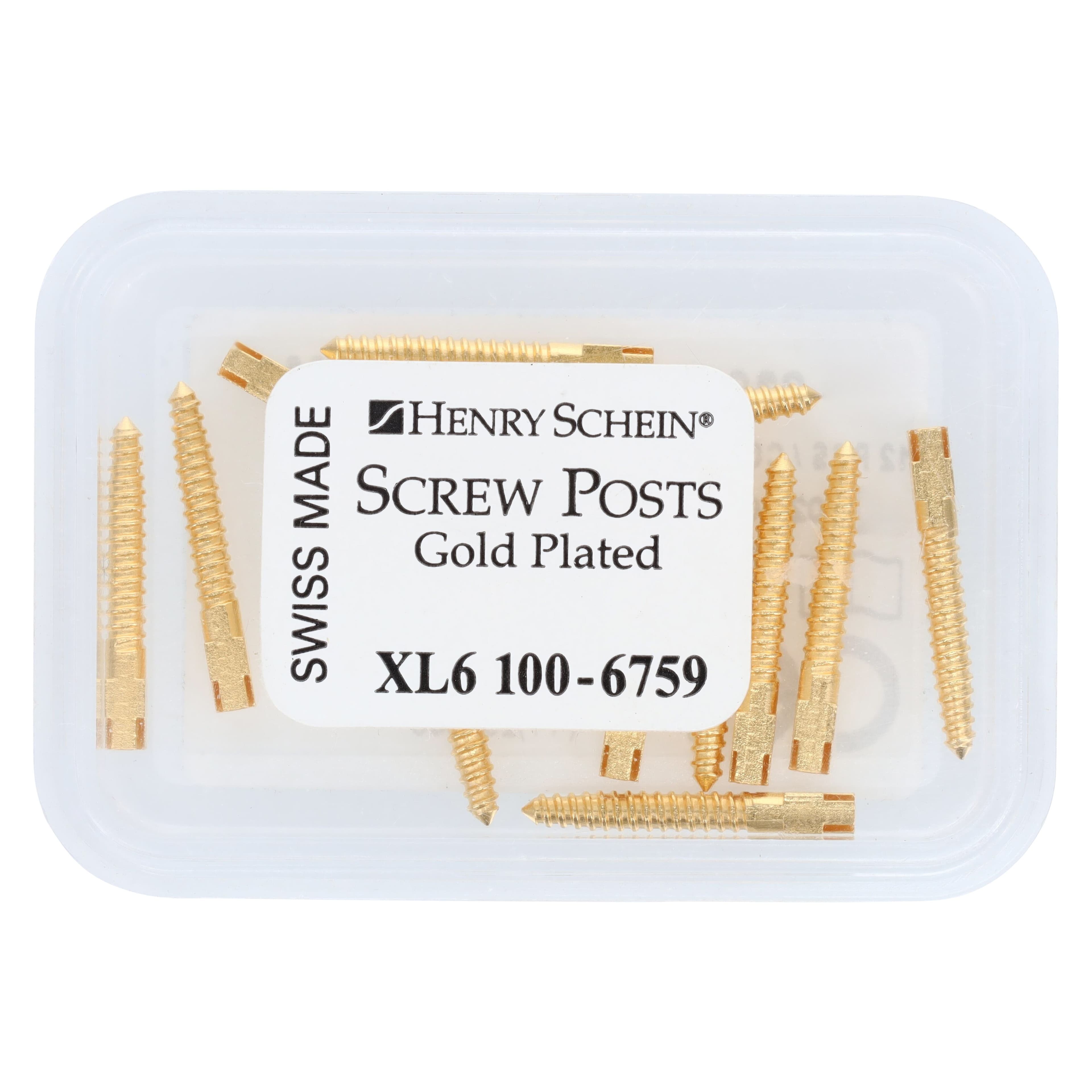 Henry Schein Screw Posts Gold Plated Refills, Extra Long, 12/Box thumbnail 2