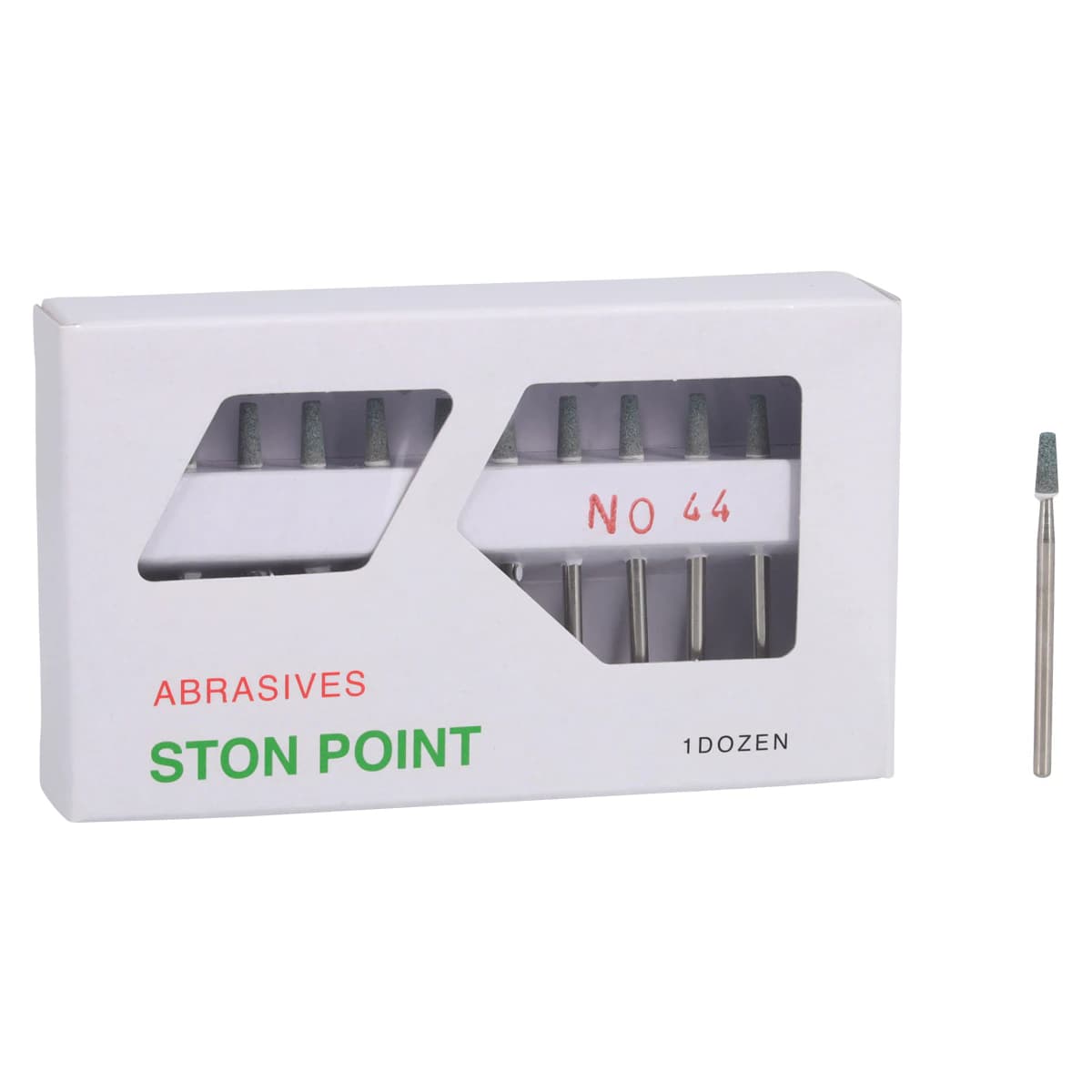 Henry Schein Silicone Carbide Mounted Points, Green, 12/Box - Mounted Points Green - Image 1