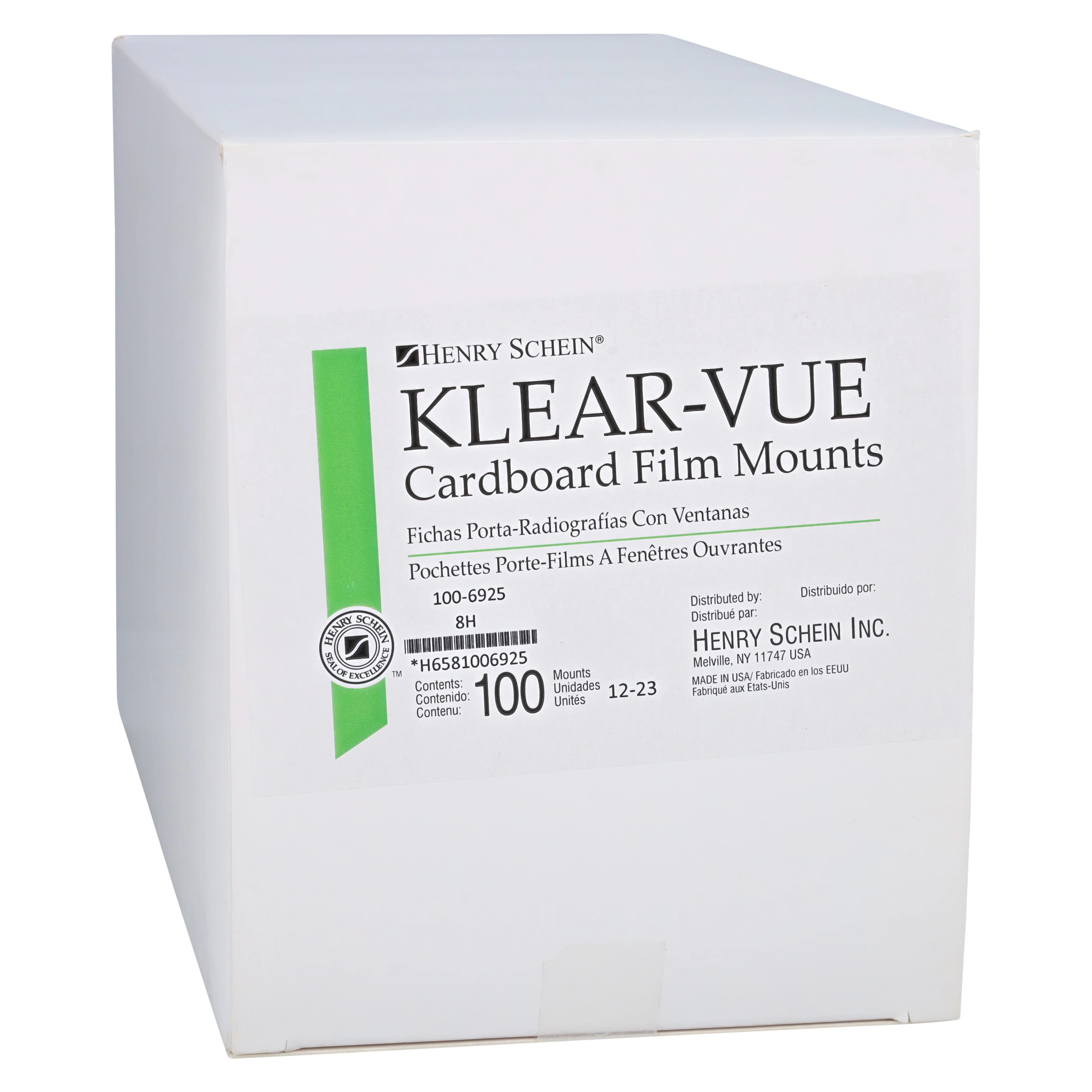 Klear-Vue Cardboard X-Ray Film Mounts, 8H #2, Gray, 100/Box - Gray Cardboard X-Ray Film Mounts - Image 1