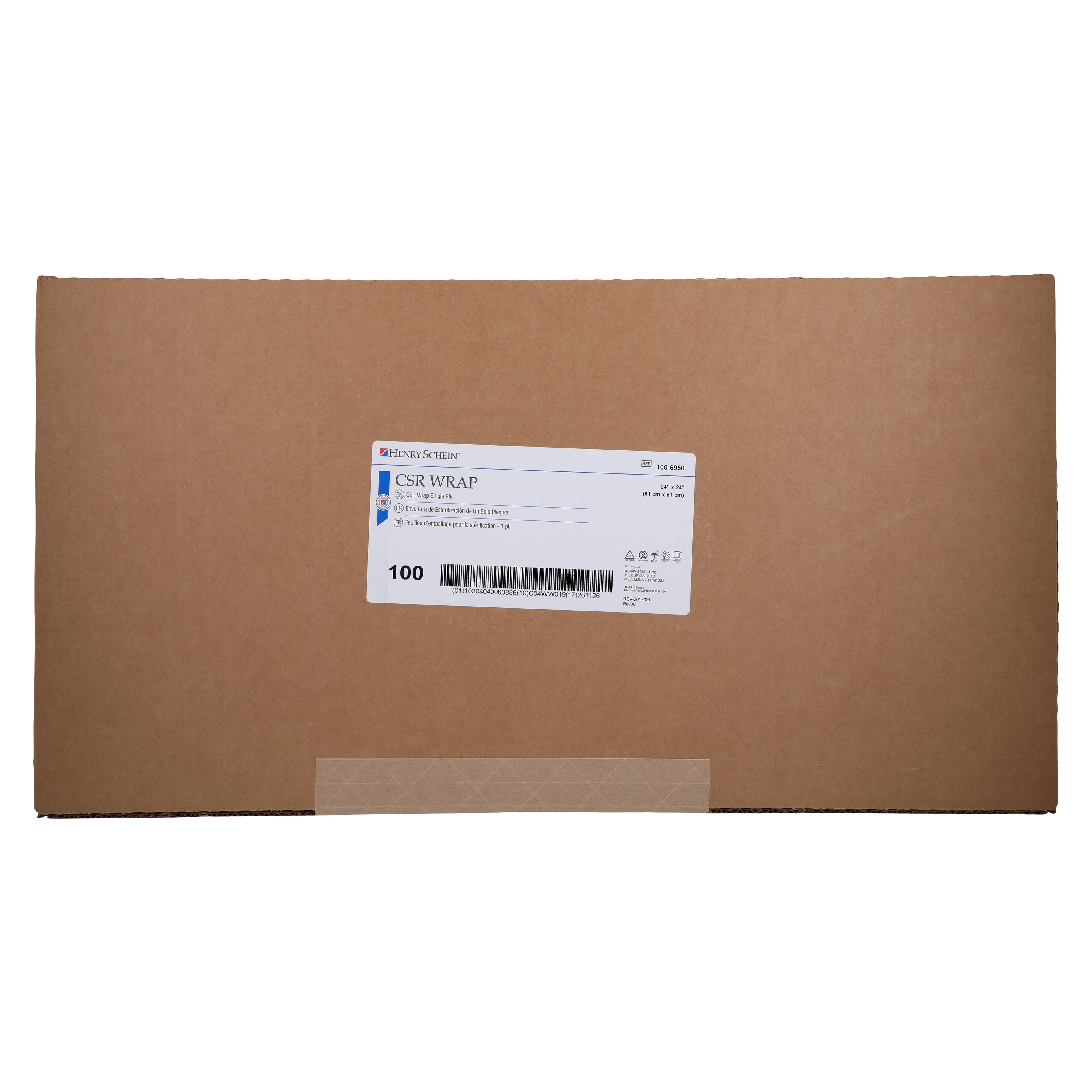 Henry Schein CSR Sterilization Wrap, 1-Ply, 24 in x 24 in, Blue, 100/Box thumbnail 4