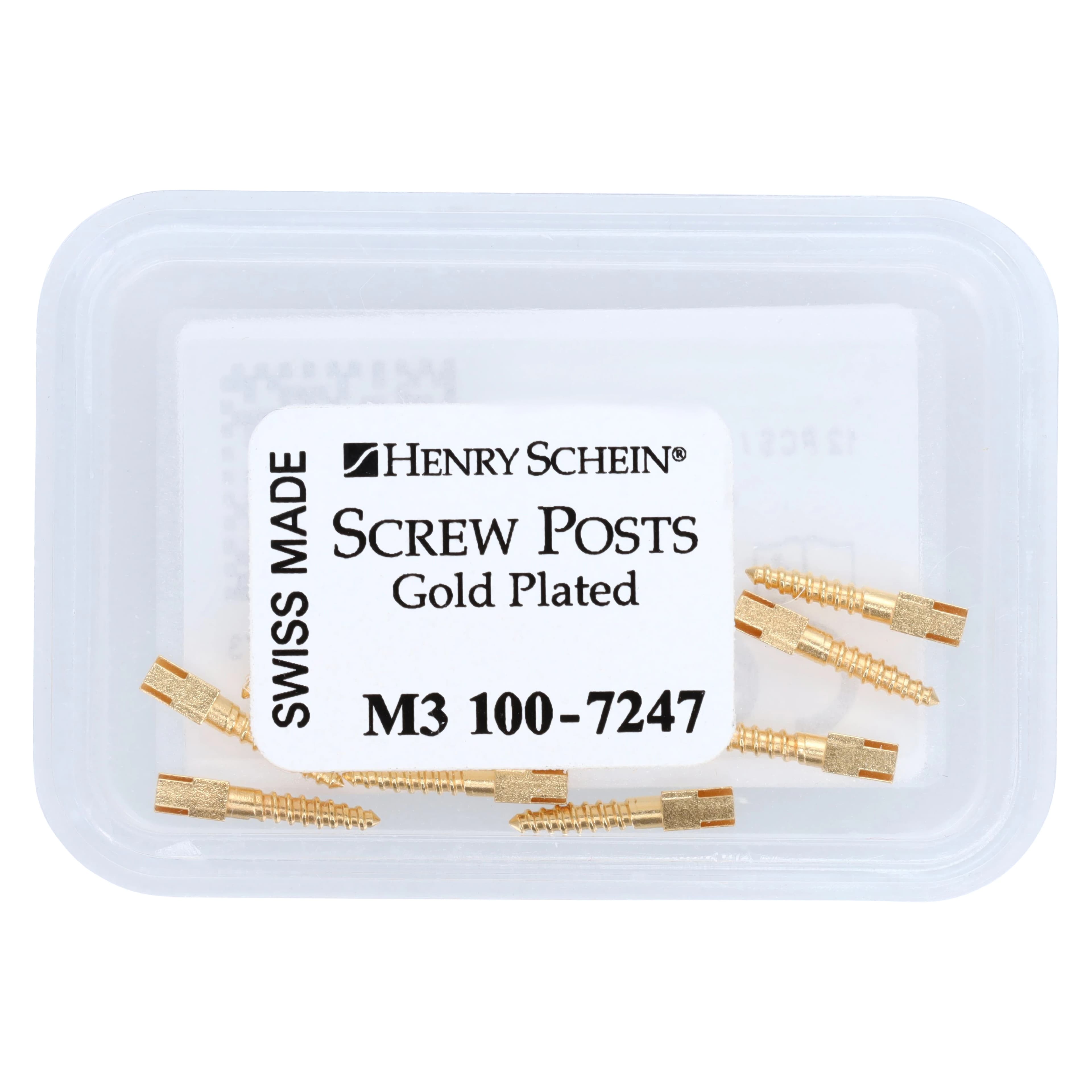 Screw Posts Gold Plated Refills, Medium, 12/Box thumbnail 2