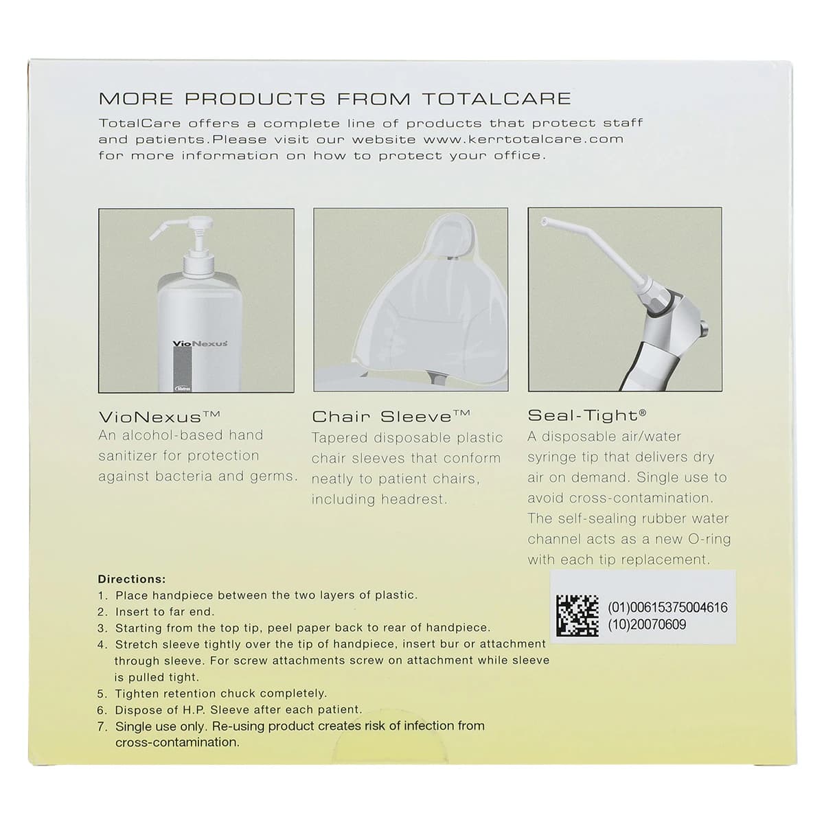 Kerr TotalCare Pinnacle Handpiece Sleeve, Straight, Clear Plastic, 1-1/4" x 10", 500/Box, Model 4000 thumbnail 3
