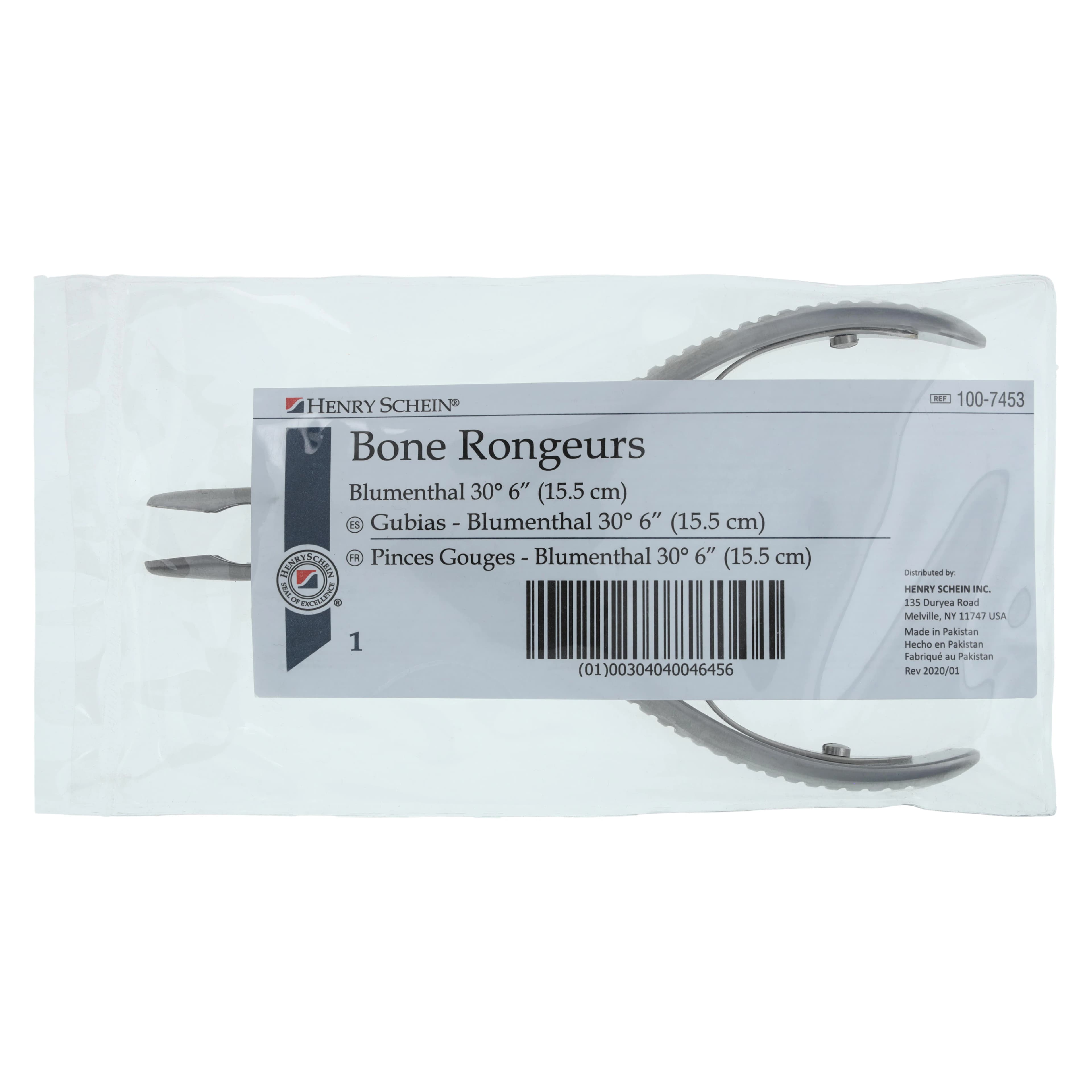 Henry Schein Blumenthal Rongeur, Size 6, 6 in, Slightly Angled, German Stainless Steel thumbnail 3