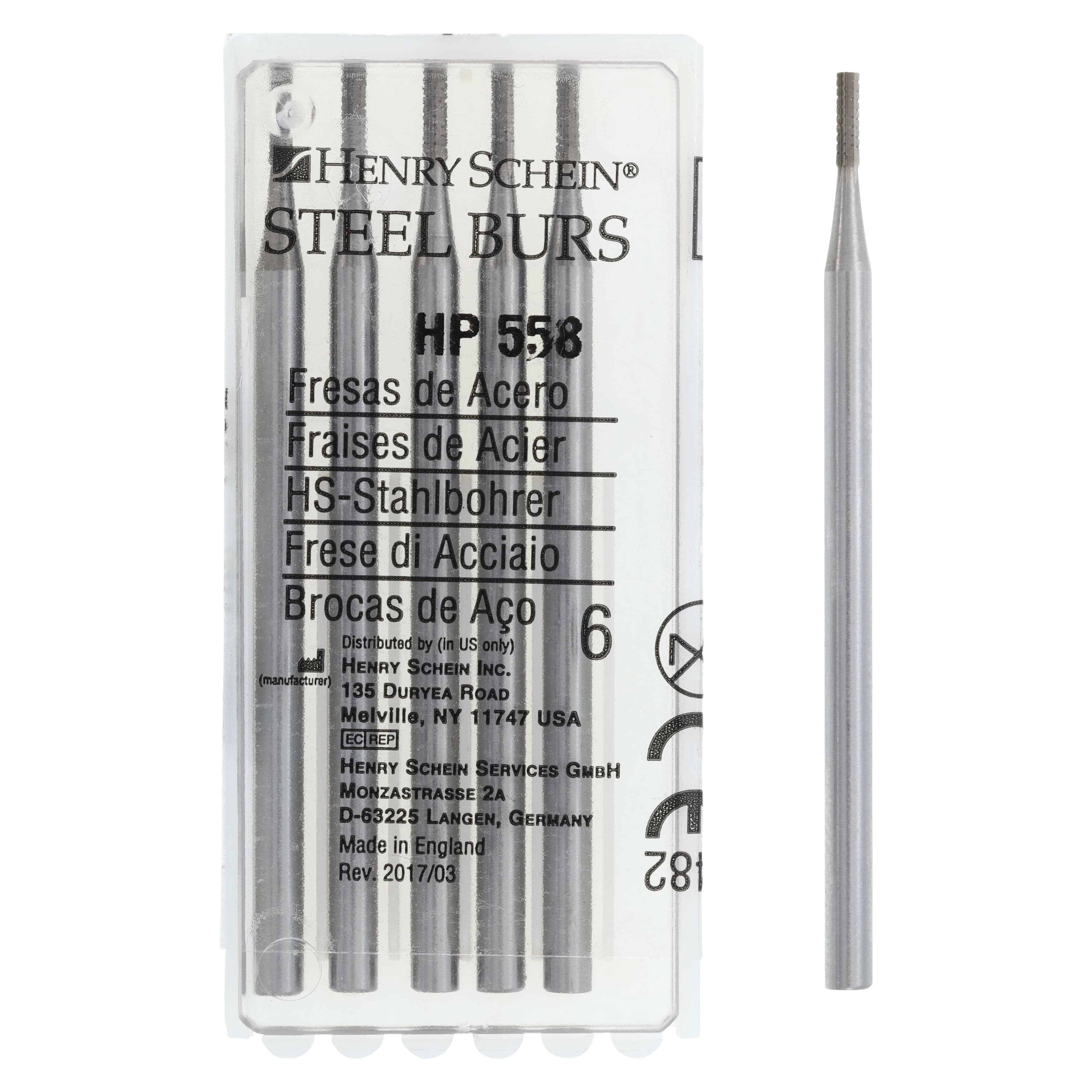 Steel Bur HP 558, Cylinder, 6/Pk thumbnail 5