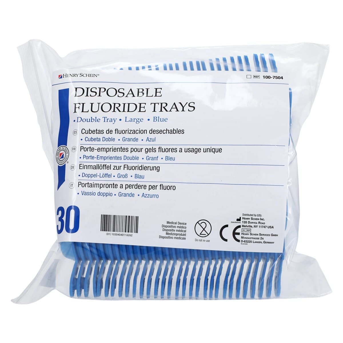 Acclean Dual Arch Foam Fluoride Trays With Hinge, Large, Blue, Disposable, 30/Box thumbnail 4