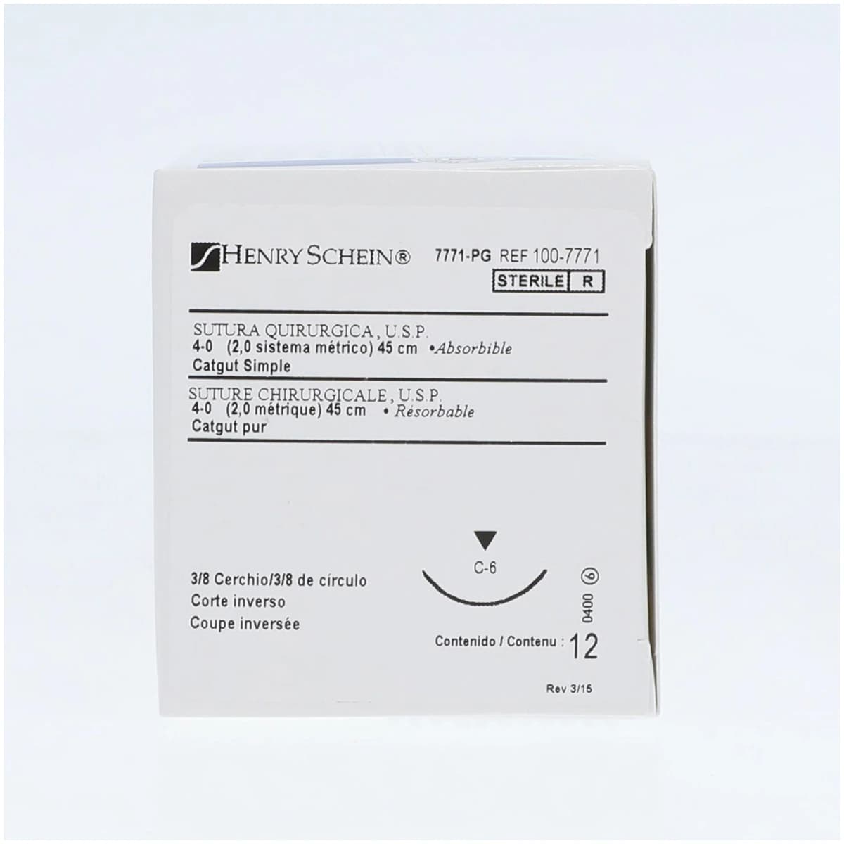 Henry Schein Plain Gut Absorbable Surgical Sutures, 4-0, C-6 Reverse Cutting, 18" Beige, 12/Box thumbnail 5