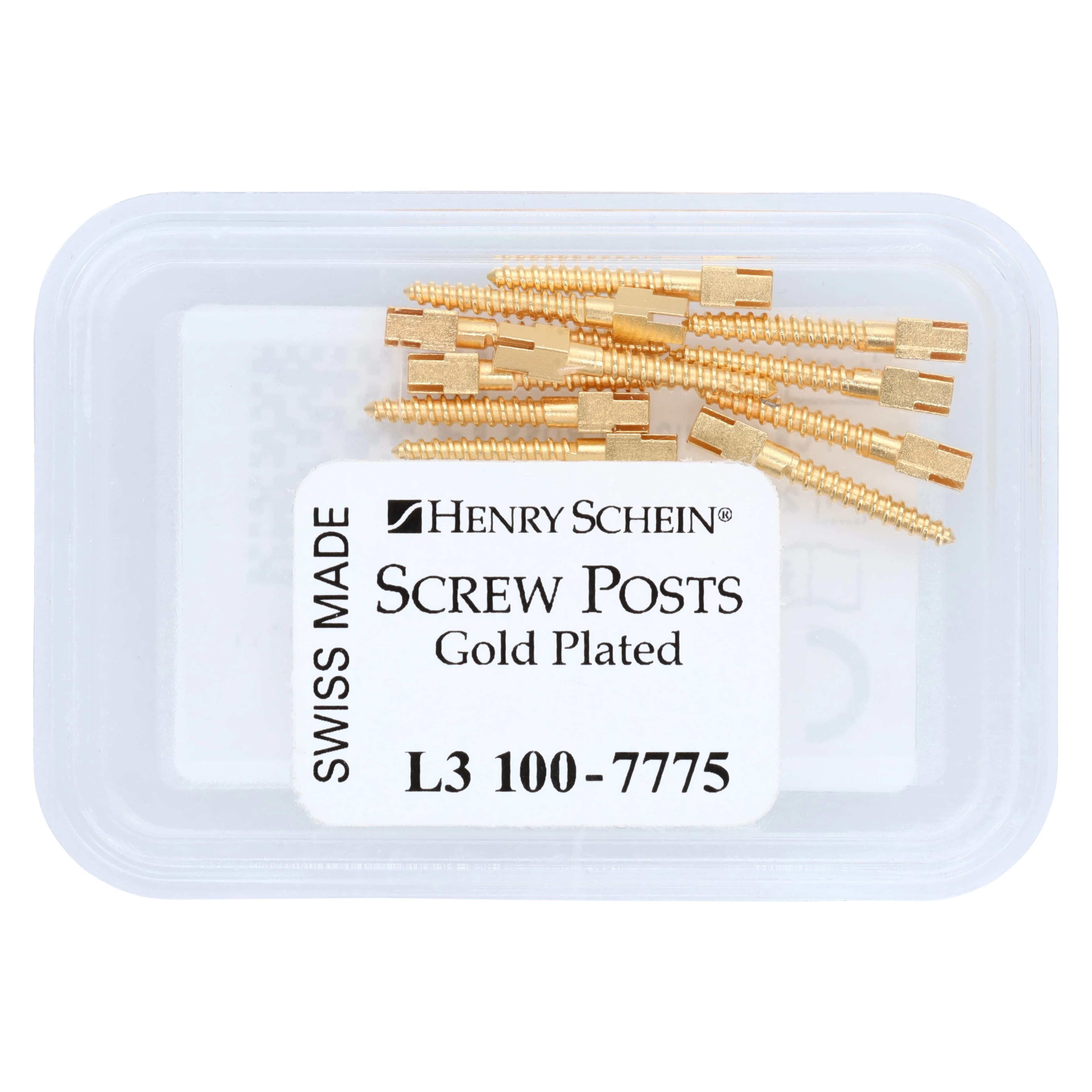 Henry Schein Gold-Plated Screw Posts, Long 12 mm, Refill, 12/Box thumbnail 2