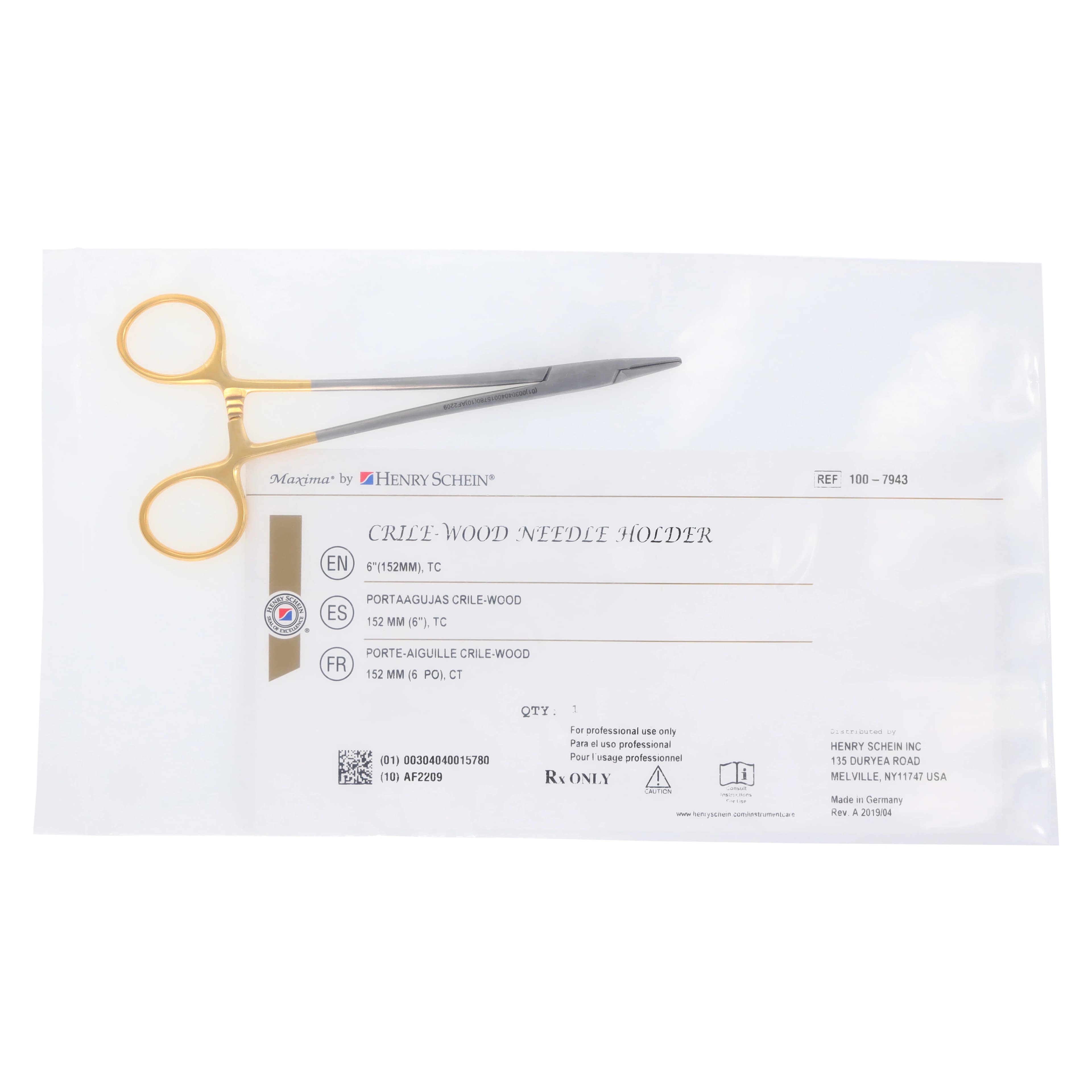 Needle Holder Crile Wood, Tungsten Carbide, 6 in, Each thumbnail 5