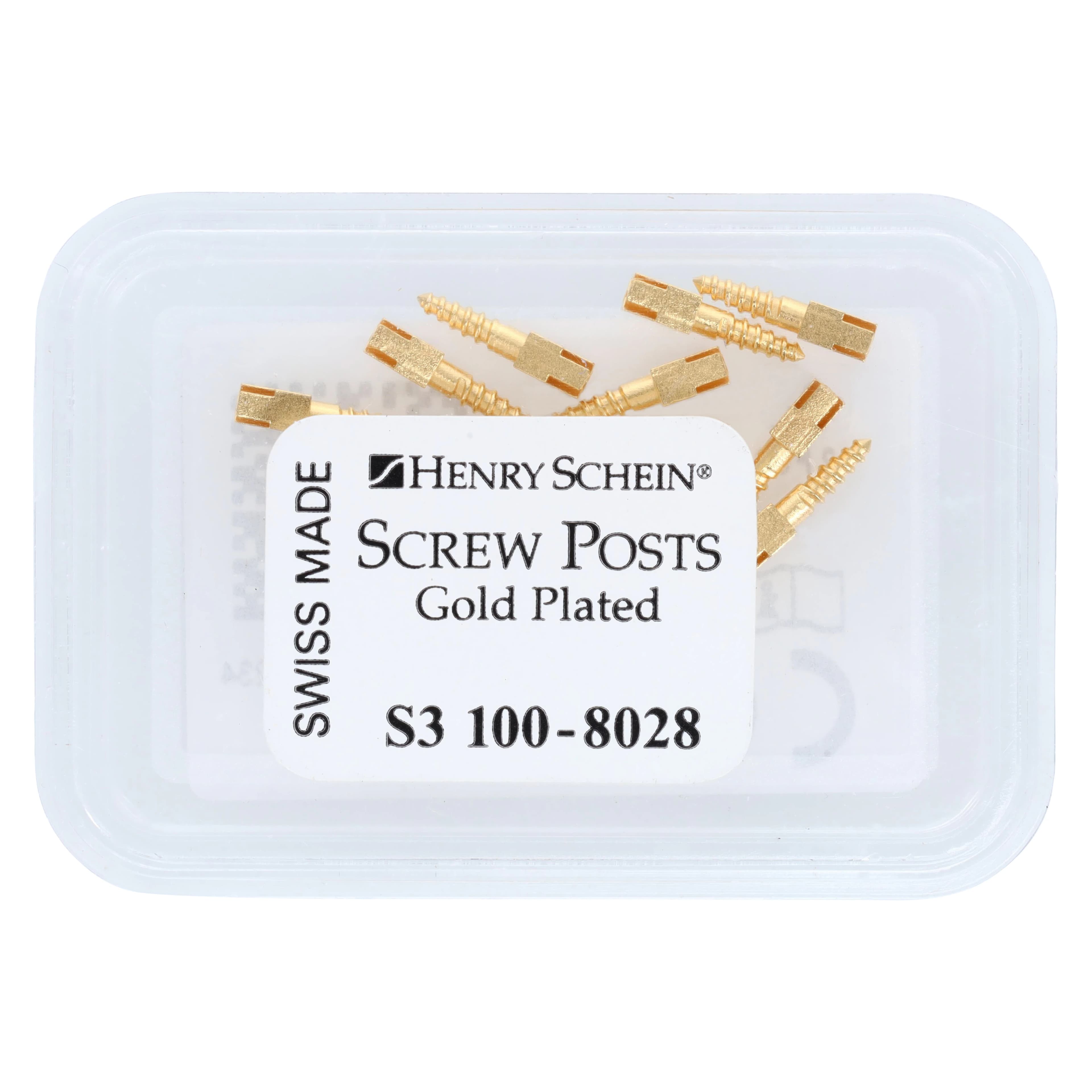 Screw Posts Refills, Gold Plated, Short, 12/Box thumbnail 2