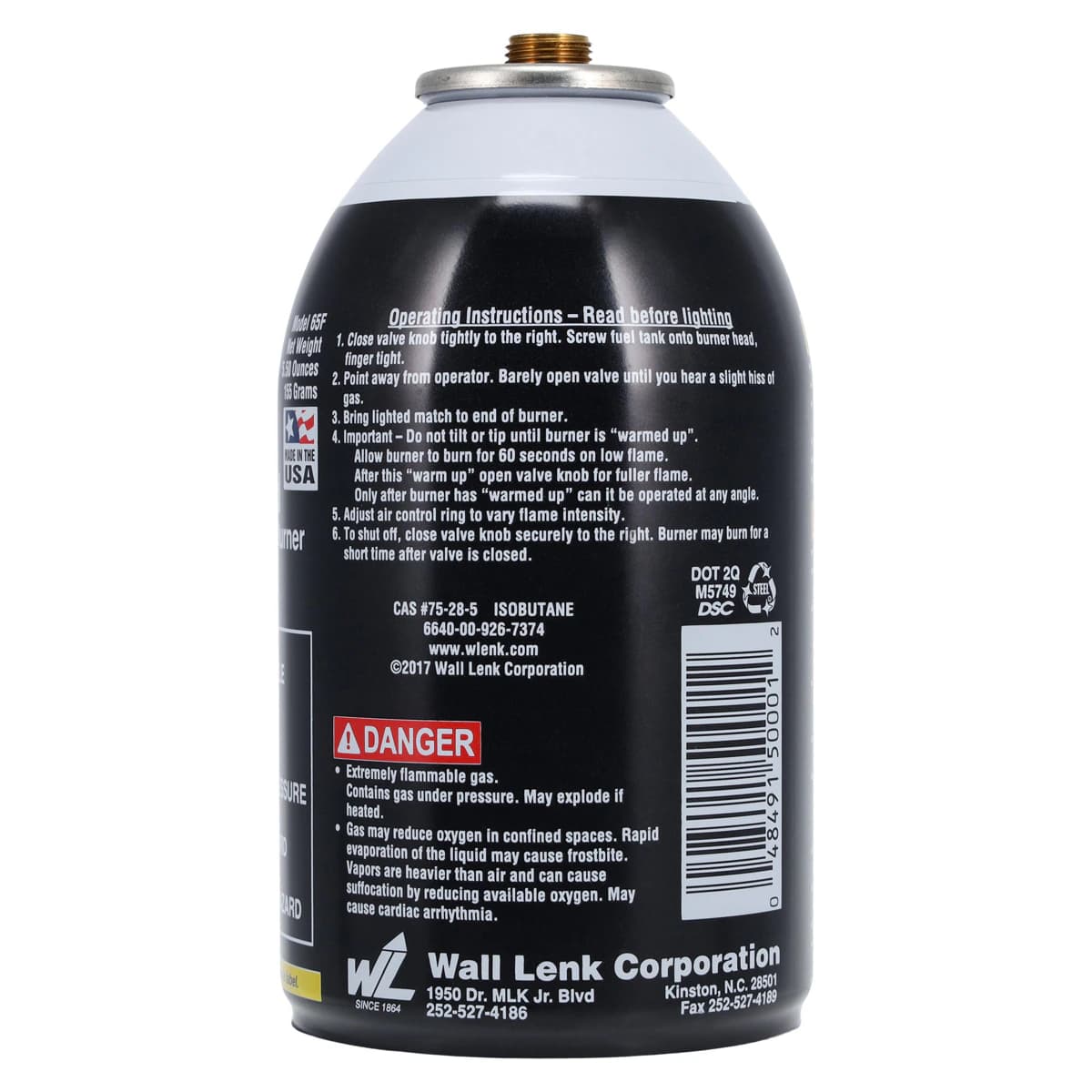 Wall-Lenk Butane Fuel Refill, 5.5 oz Can, Model 65F thumbnail 2