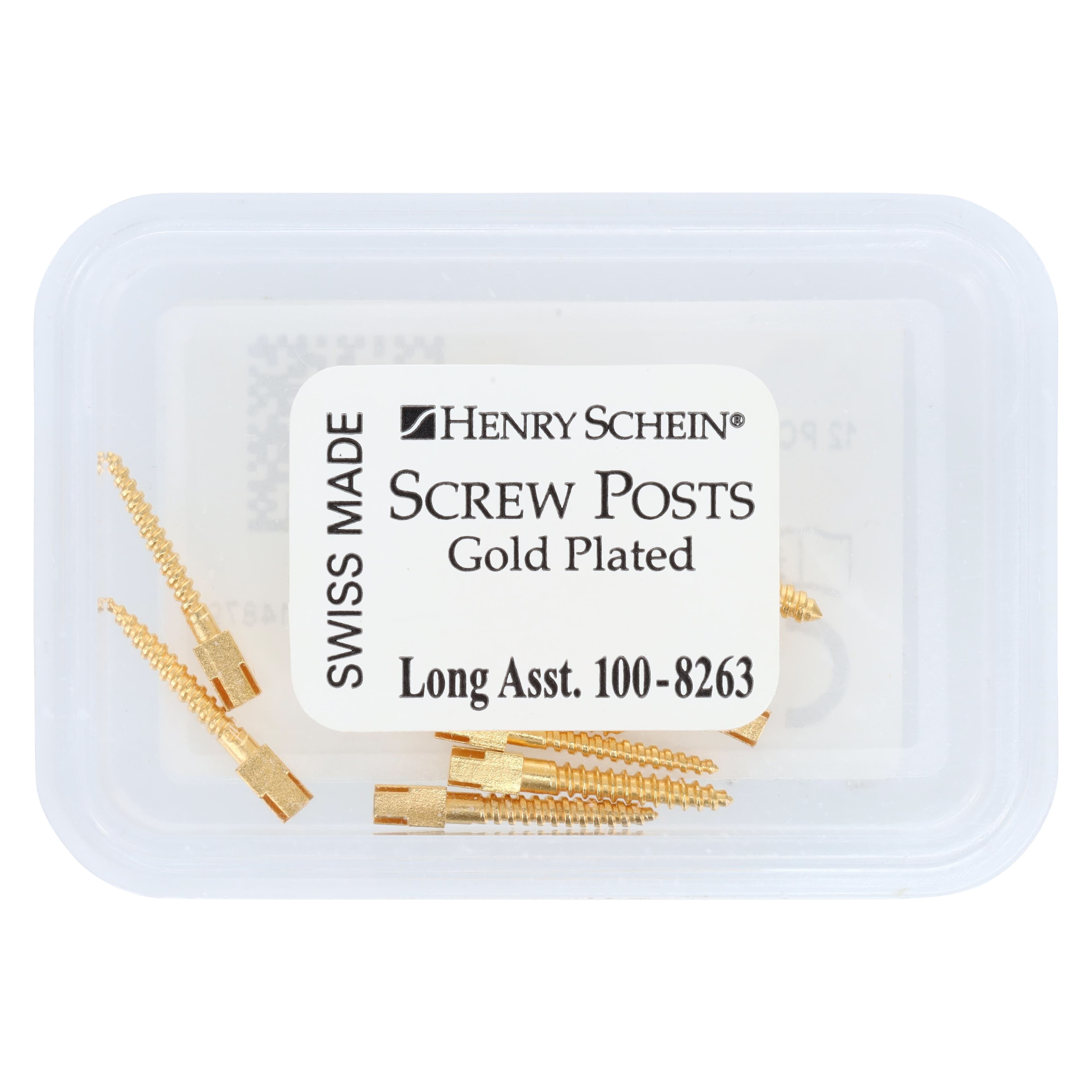 Henry Schein Screw Posts Gold Plated, Long Assorted, 12/Box thumbnail 2