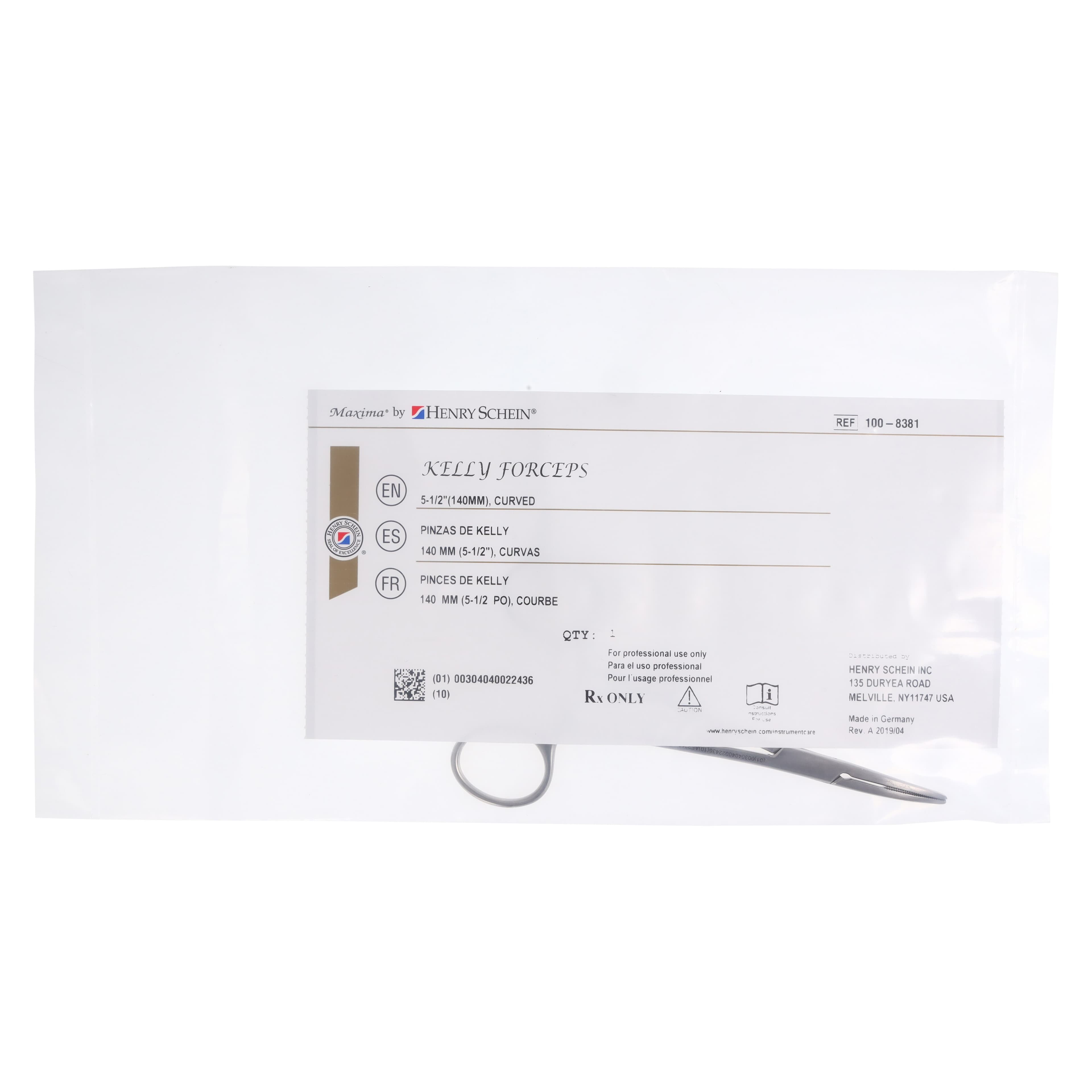 Kelly Hemostat, 5-1/2" Curved, German Stainless Steel, Each thumbnail 5