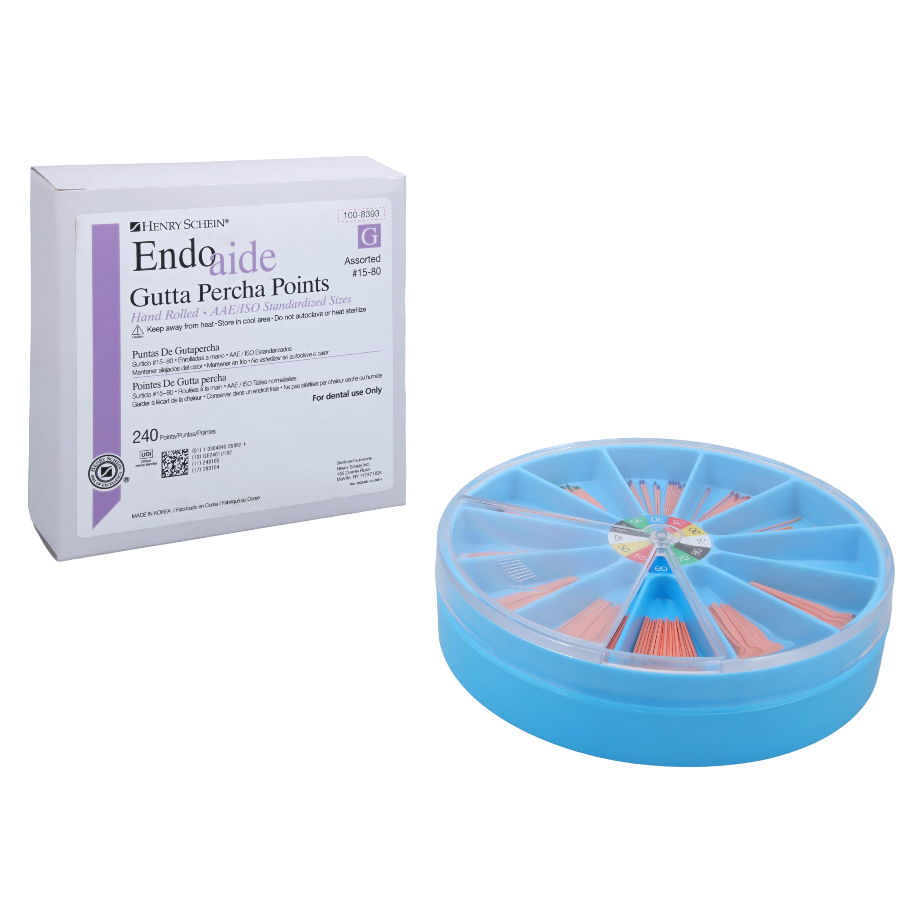 Endo Aide G Organizer with 240 Gutta Percha Points, Blue, Complete Kit thumbnail 2