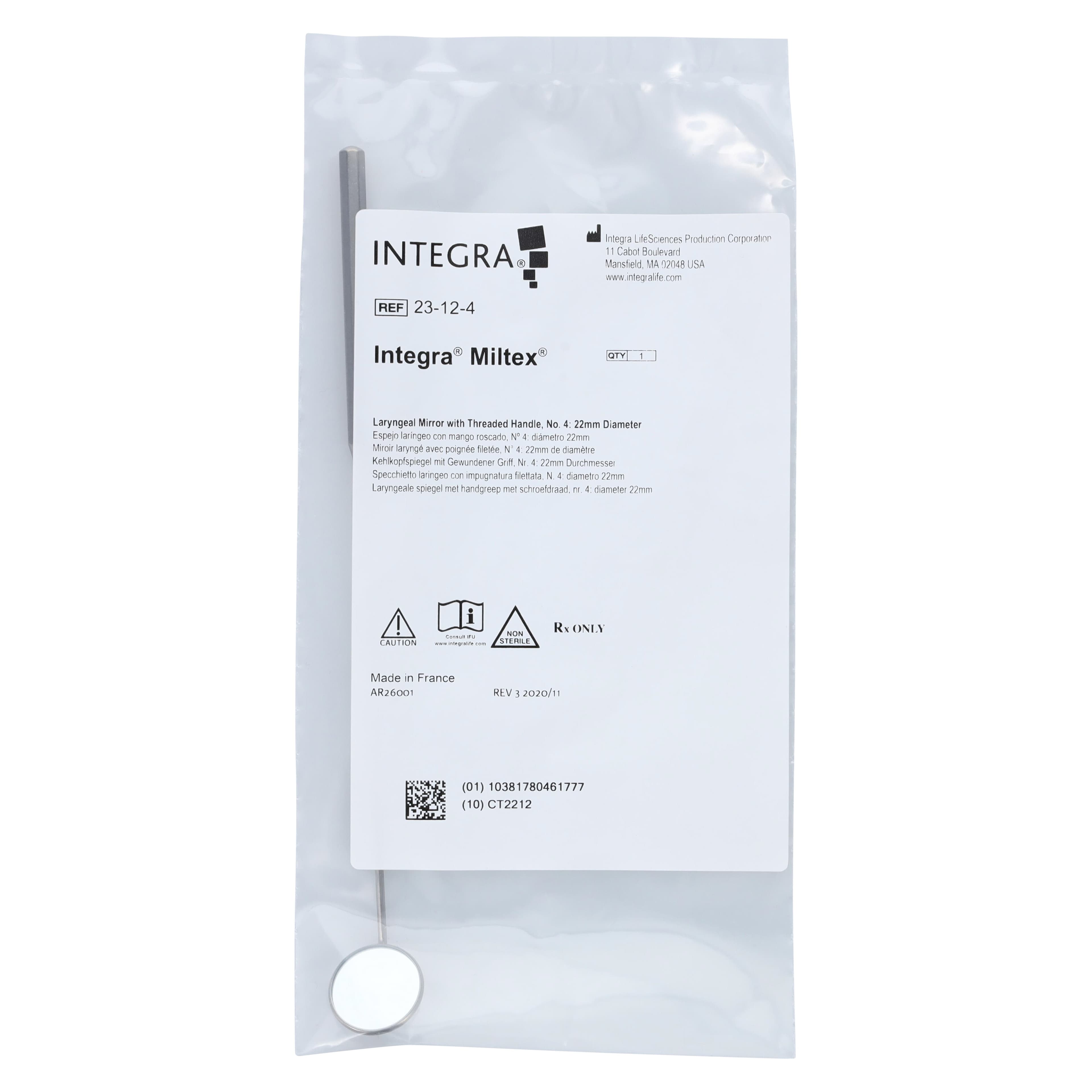 Miltex-Integra #4 Laryngeal Mirror with Octagon Threaded Handle, 22 mm thumbnail 6