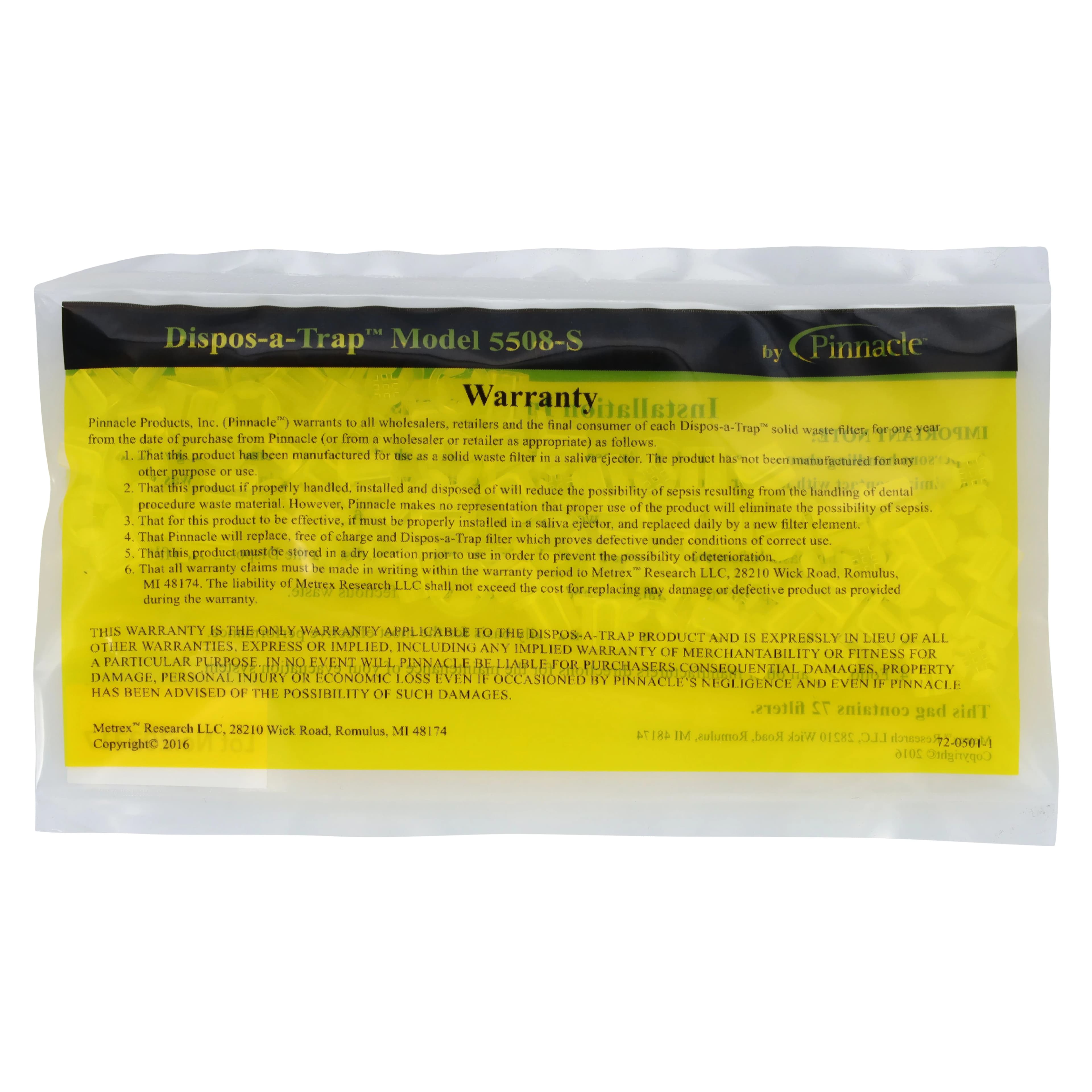 Dispos-A-Trap Universal Disposable Evacuator Trap, Model 5508-S, Fits All Saliva Ejectors, White, 72/Box thumbnail 2