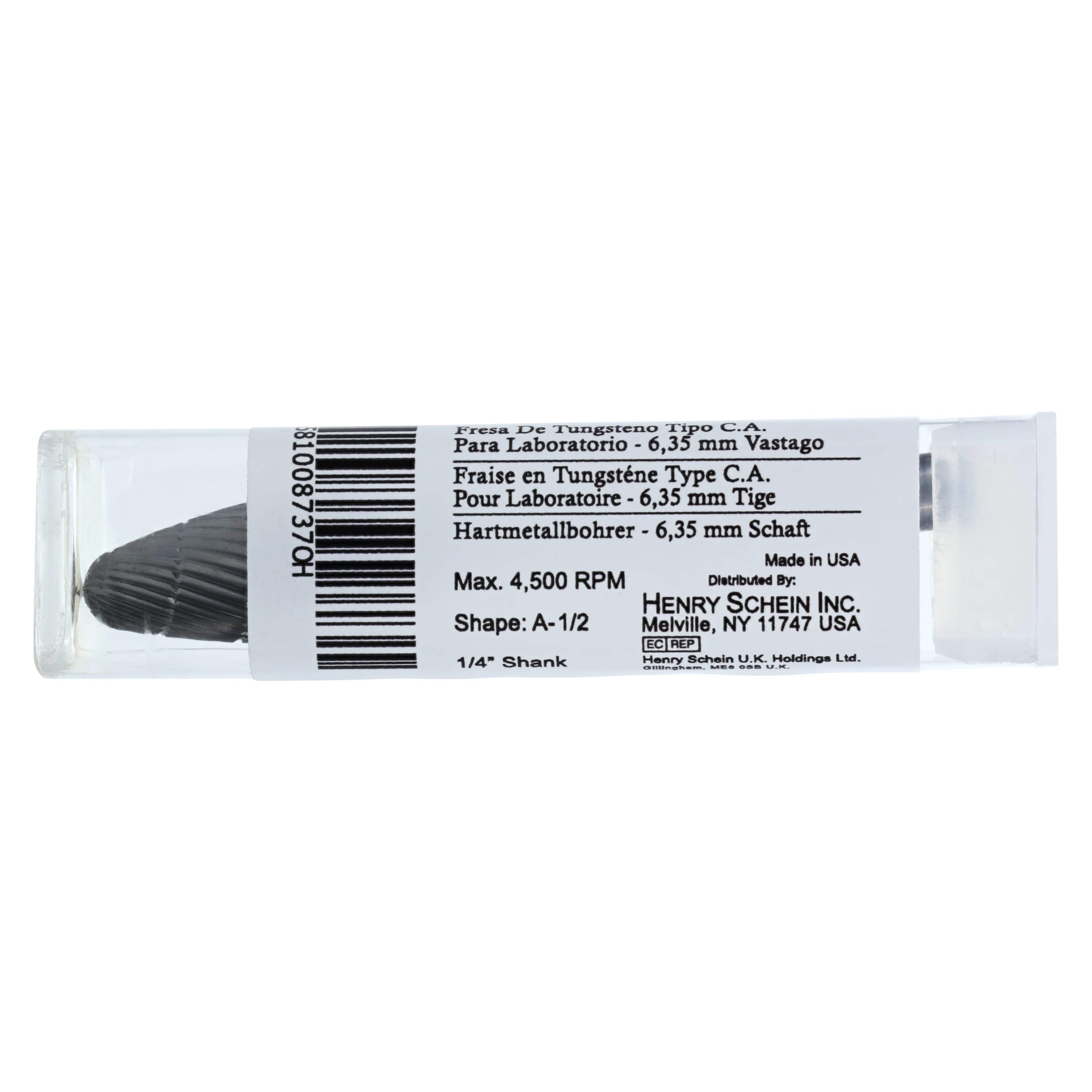 HSI Taper Regular Cut Lathe Carbide Burs, Laboratory, 1/4" Shaft, Each thumbnail 6