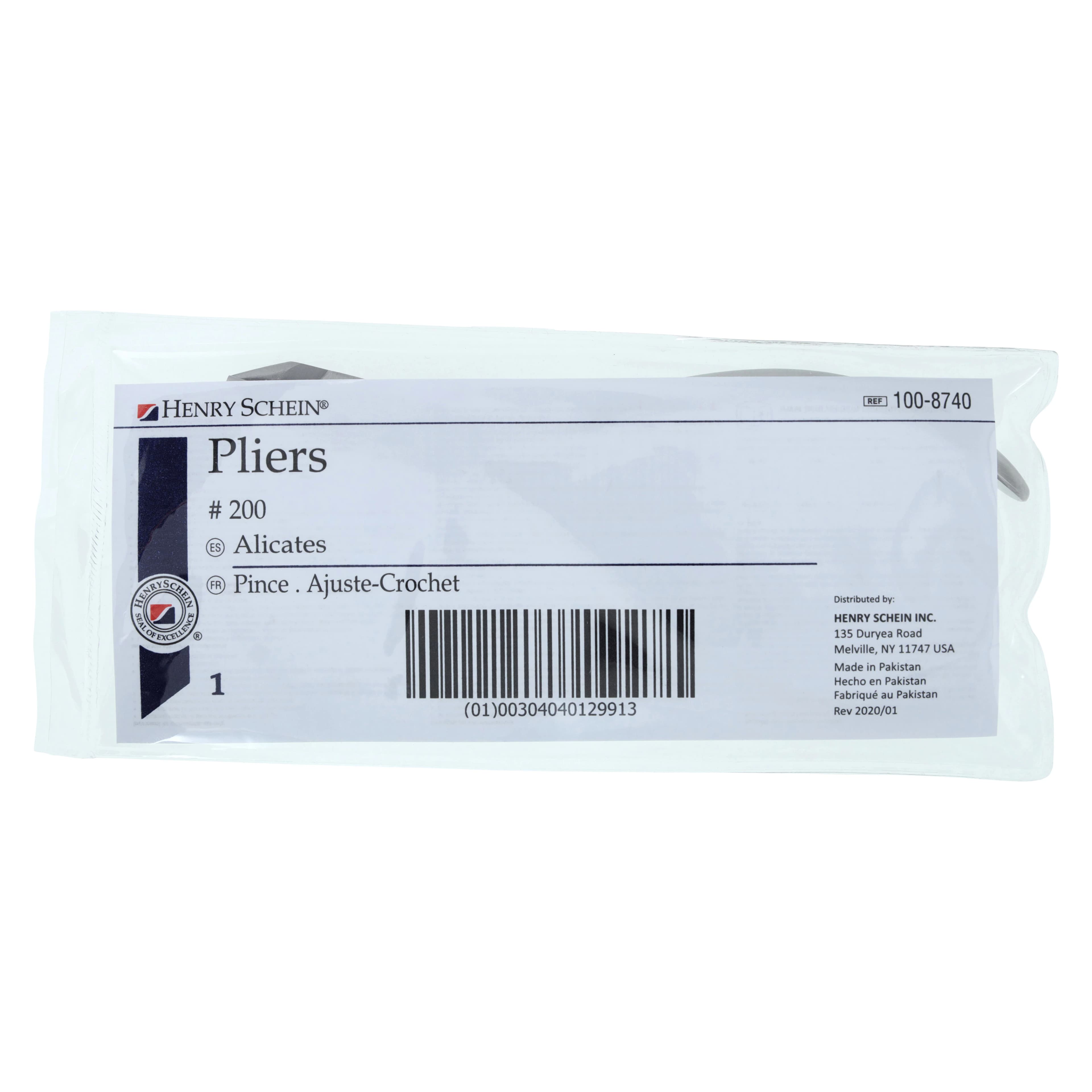 Henry Schein 200 Clasp Adjusting Pliers, Standard, 3 Prong Straight Aligned Tip, Satin Finish, Stainless Steel thumbnail 3