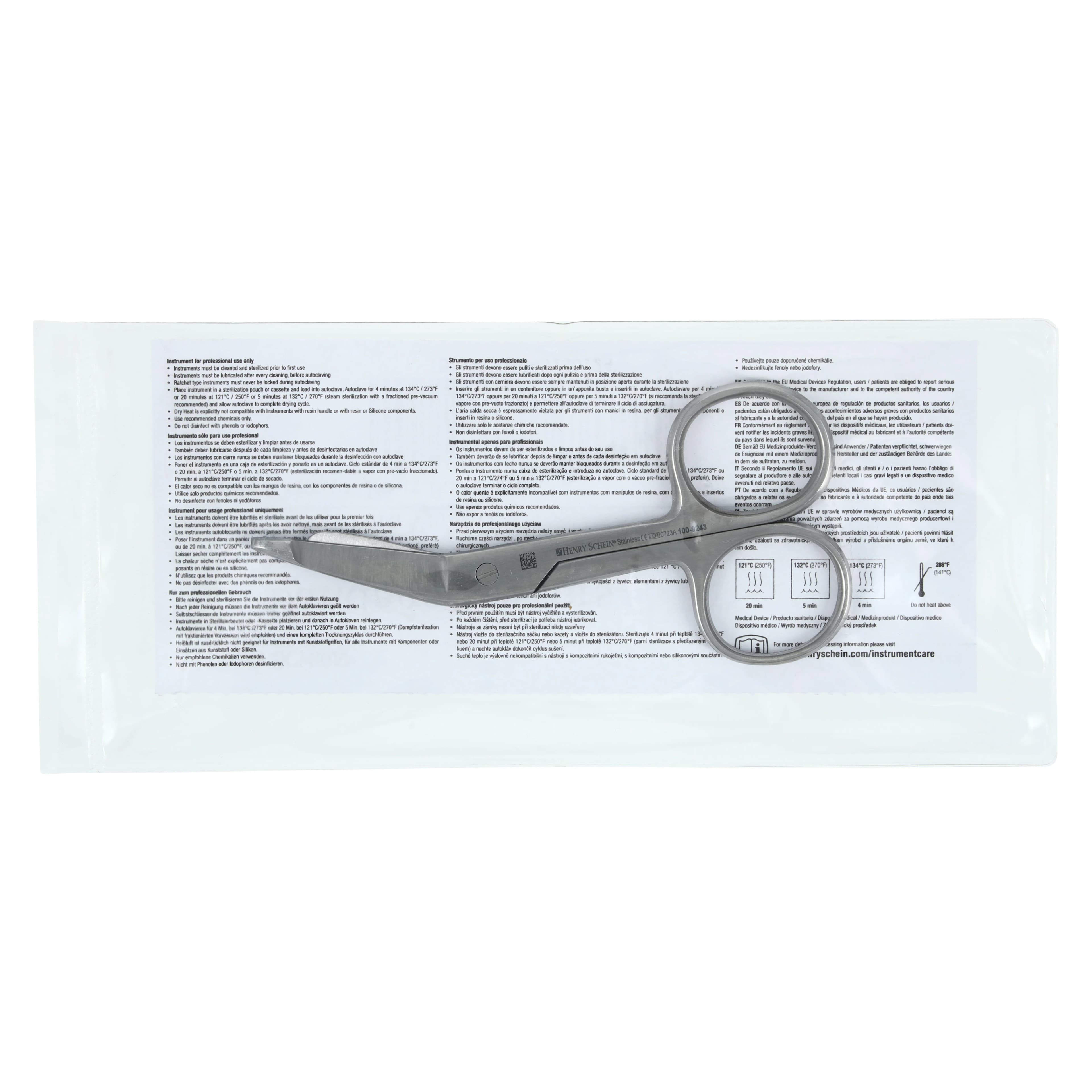 Henry Schein Lister Bandage Scissors, Angled, 3-1/2", Stainless Steel - Scissor Bandage Lister - Image 1