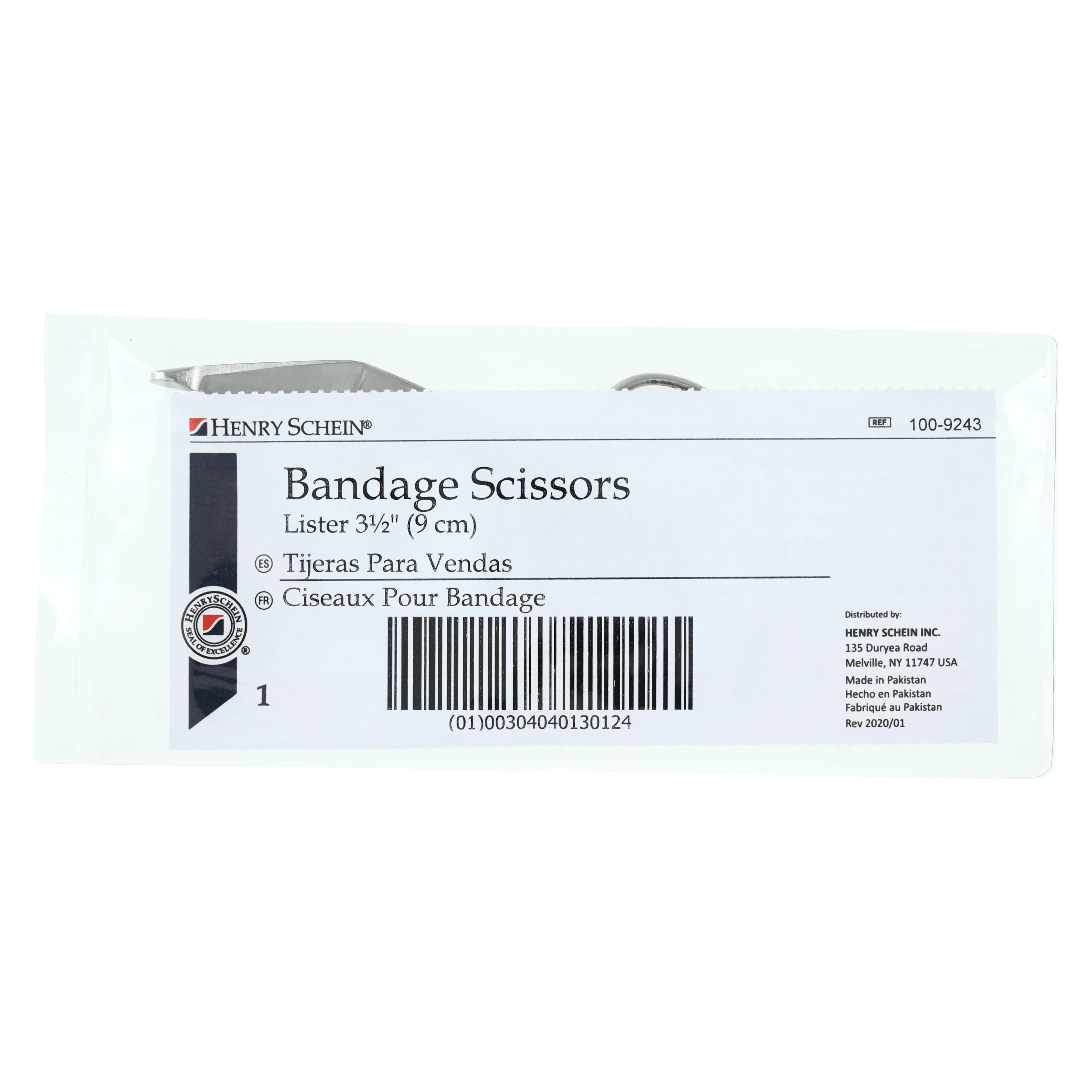 Henry Schein Lister Bandage Scissors, Angled, 3-1/2", Stainless Steel thumbnail 2