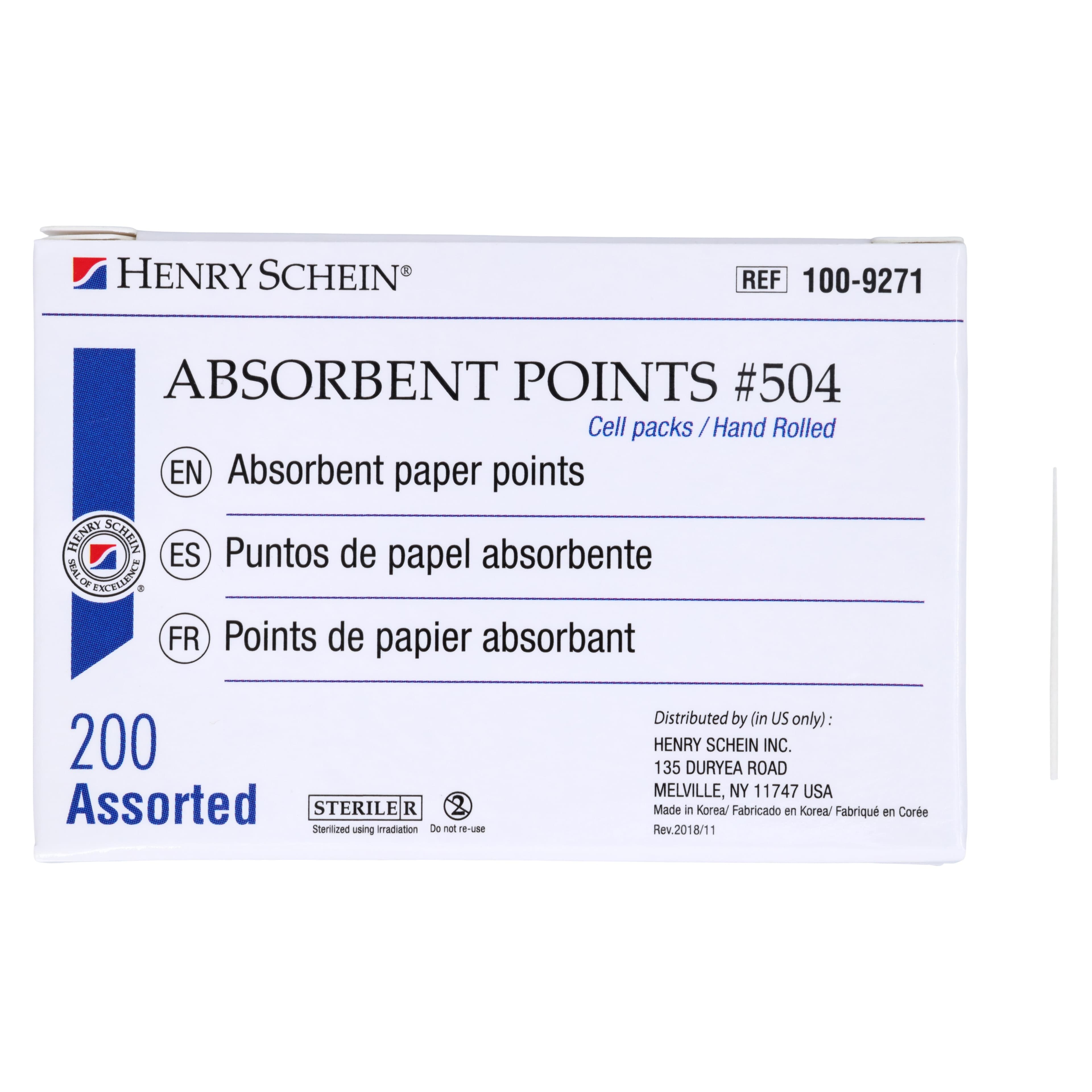 Henry Schein Absorbent Points #504, Assorted XX-Fine - Coarse, Sterile, 200/Box thumbnail 4