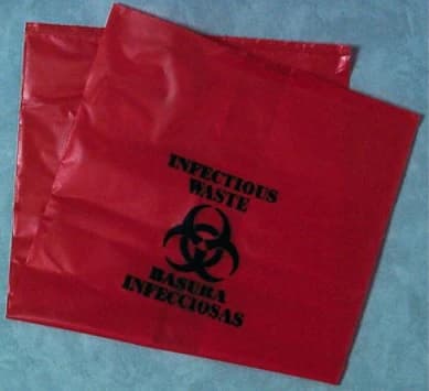 HSI Biohazard Bags, 2.0mil, 15x9x24", Red Polyethylene, Non-Sterile, 100/Case - HSI Biohazard Bags - Image 1