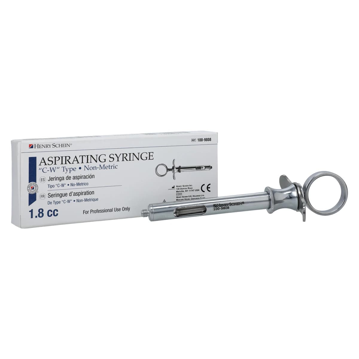 Henry Schein Aspirating Syringe, Type C-W, Stainless Steel, 1.8 cc, Each thumbnail 2
