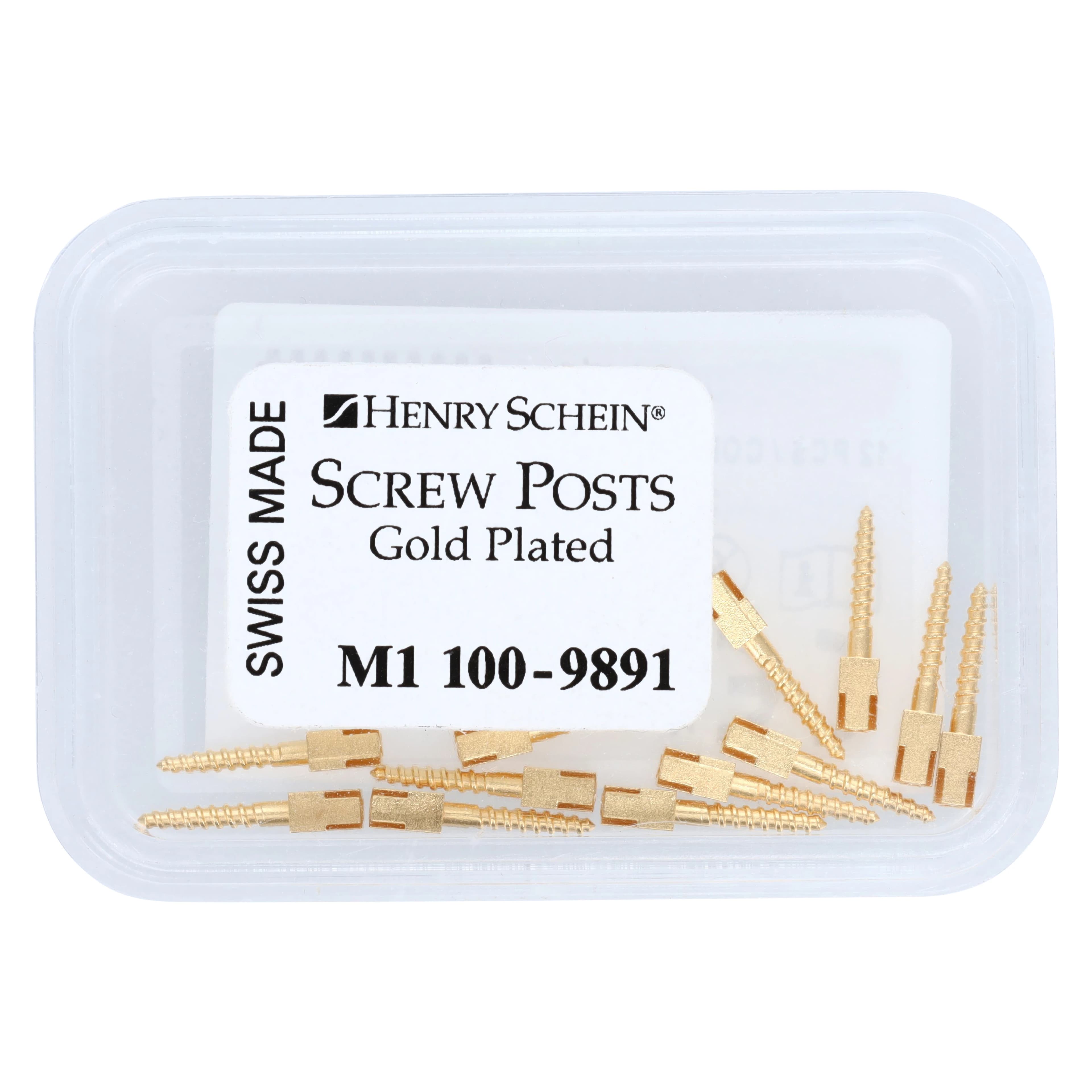 Henry Schein Screw Posts Gold Plated Refills, Medium, 12/Box thumbnail 2