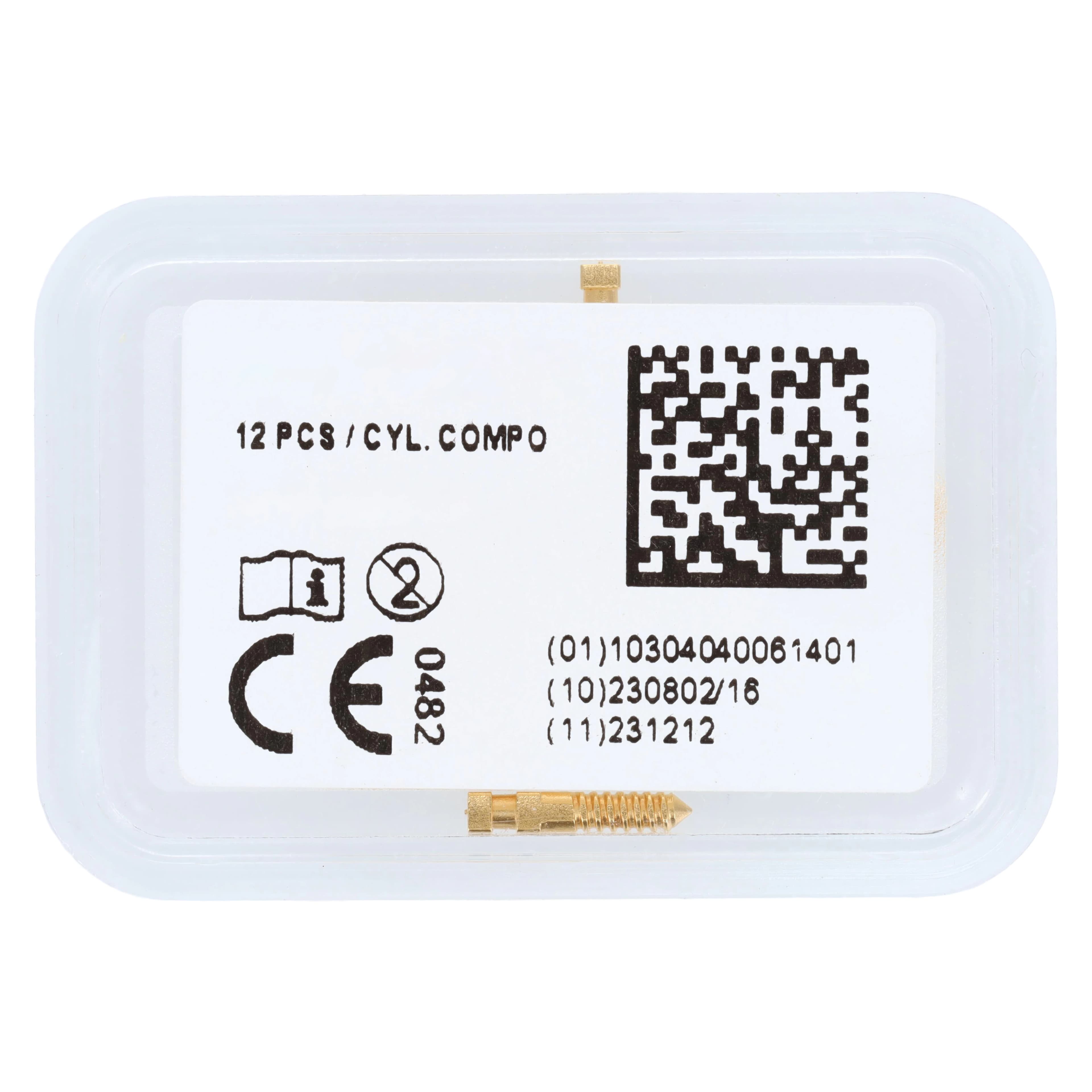 Compo-Post Gold Plated Screw Post Refill, Medium, 9.5 mm, 12/Box thumbnail 3