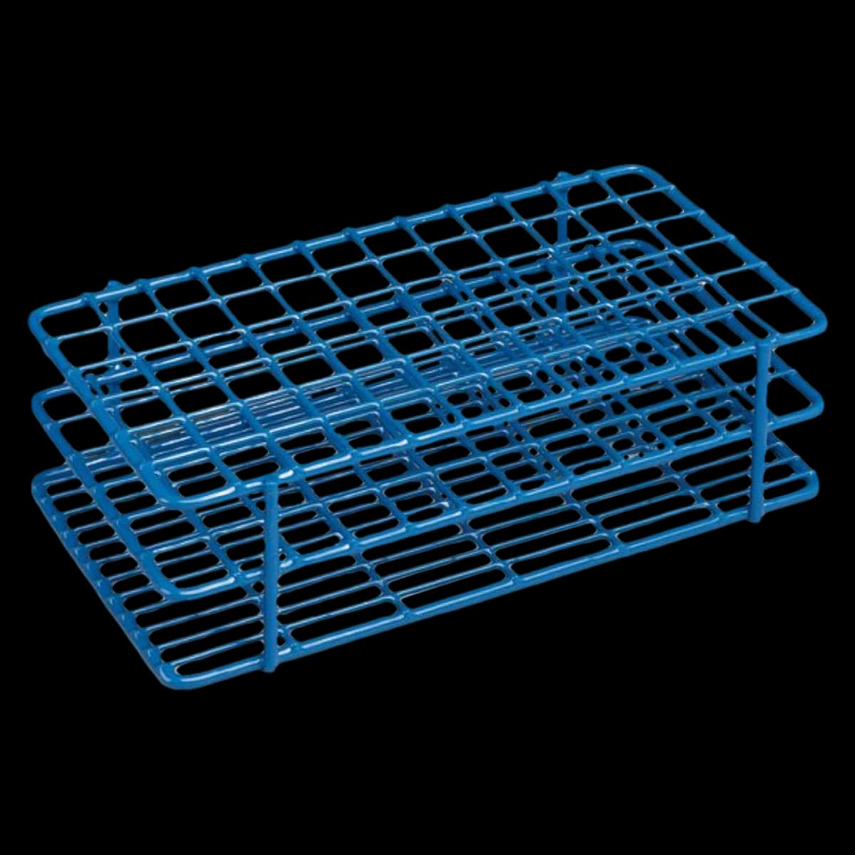 Bel-Art Poxygrid Test Tube Rack, Wire, 10-13mm, 60 Place, Blue, 6.87 x 4.5 x 2.5 inches - Rack Poxygrid Tube - Image 1