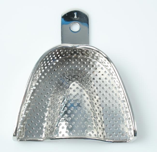 Impression Tray Metal #1, Stainless Steel, Perforated, Non-Water Cooled, Regular Upper, Each - Impression Tray Metal #1 - Image 1