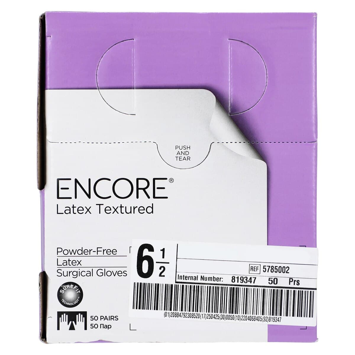 Encore PF Sterile Surgical Gloves, Powder-Free, Latex, Textured, Size 6.5, Natural, 50 Pairs/Box, 5785002 thumbnail 8