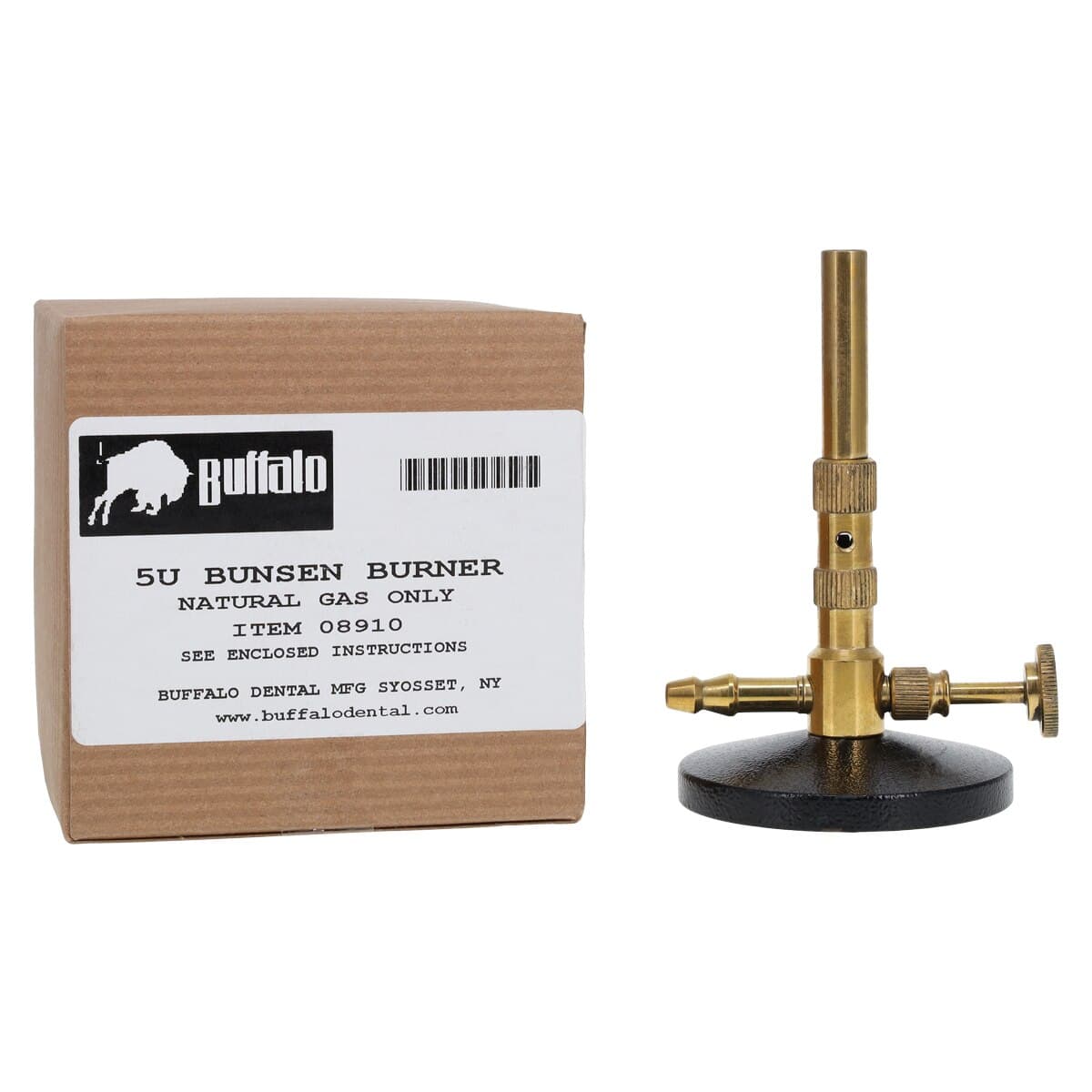 Buffalo Dental No. 5U Bunsen Burner, Natural Gas Only, 4.5" High, 08910 - No. 5U Bunsen Burner, Natural Gas Only - Image 1