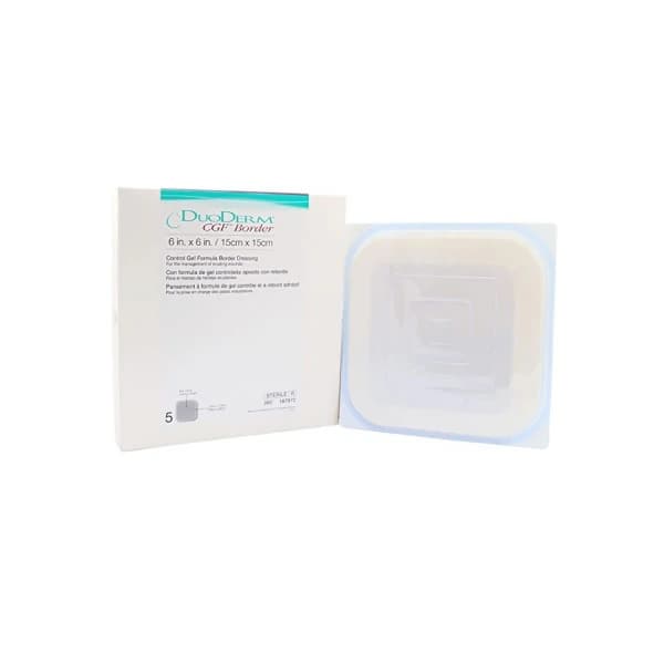 DuoDerm CGF Hydrocolloid Wound Care Dressing, 6x6" Square, Adhesive, Flesh, Latex-Free - Duoderm Barrier Dressing - Image 1