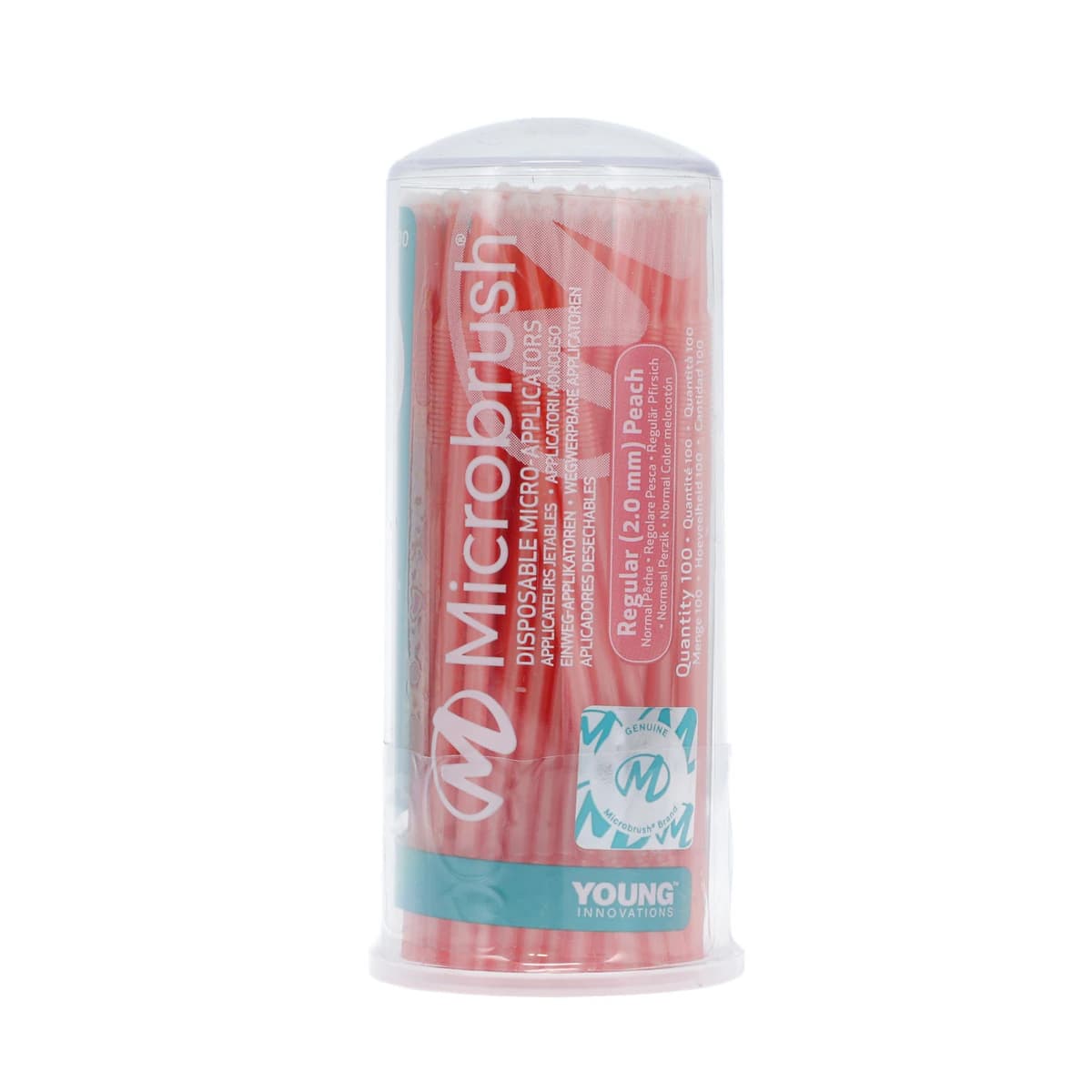 Microbrush Tube Series Disposable Applicators, Regular (2.0 mm), Peach, 100/Pkg, MRS400 - Microbrush Tube Series - Image 1