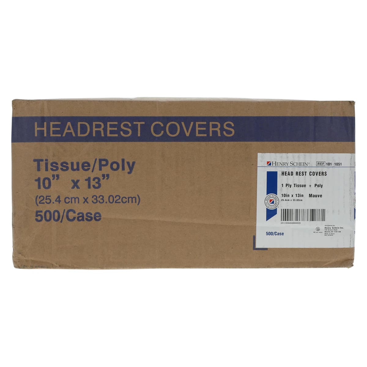 Henry Schein Headrest Cover, Tissue/Poly, Mauve, Regular, 10 in x 13 in, Disposable, 500/Case thumbnail 2