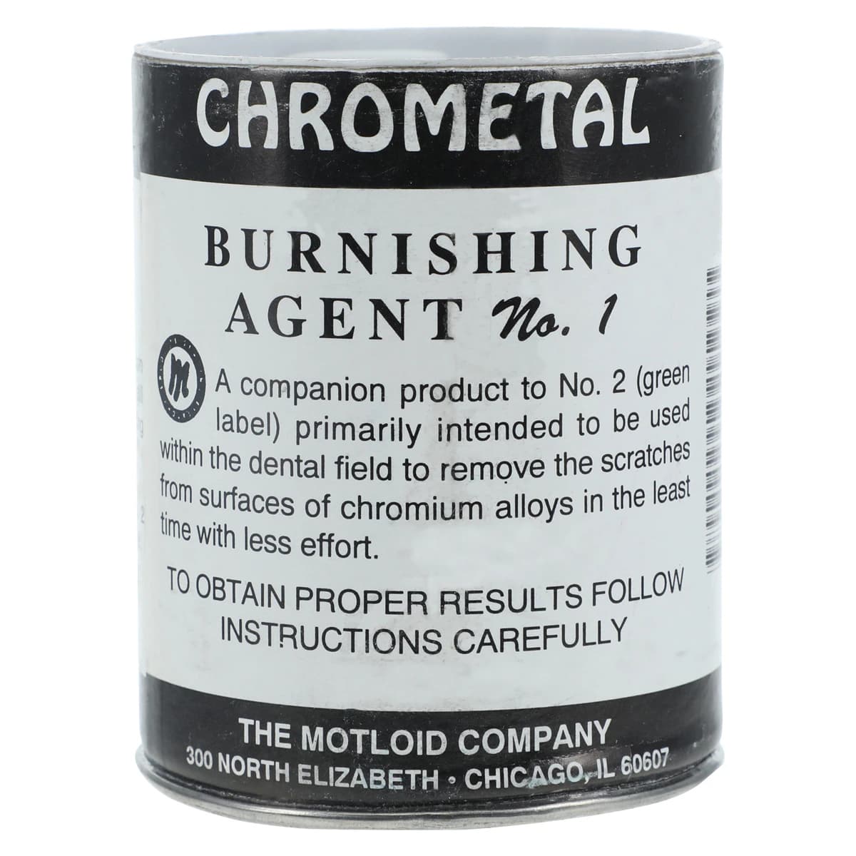 Yates Motloid Chrometal Burnishing Agent #1 (Black), Pre-Buff Polish for Chromium and Precious Metals, 1 lb - Burnishing Agent #1 Black - Image 1