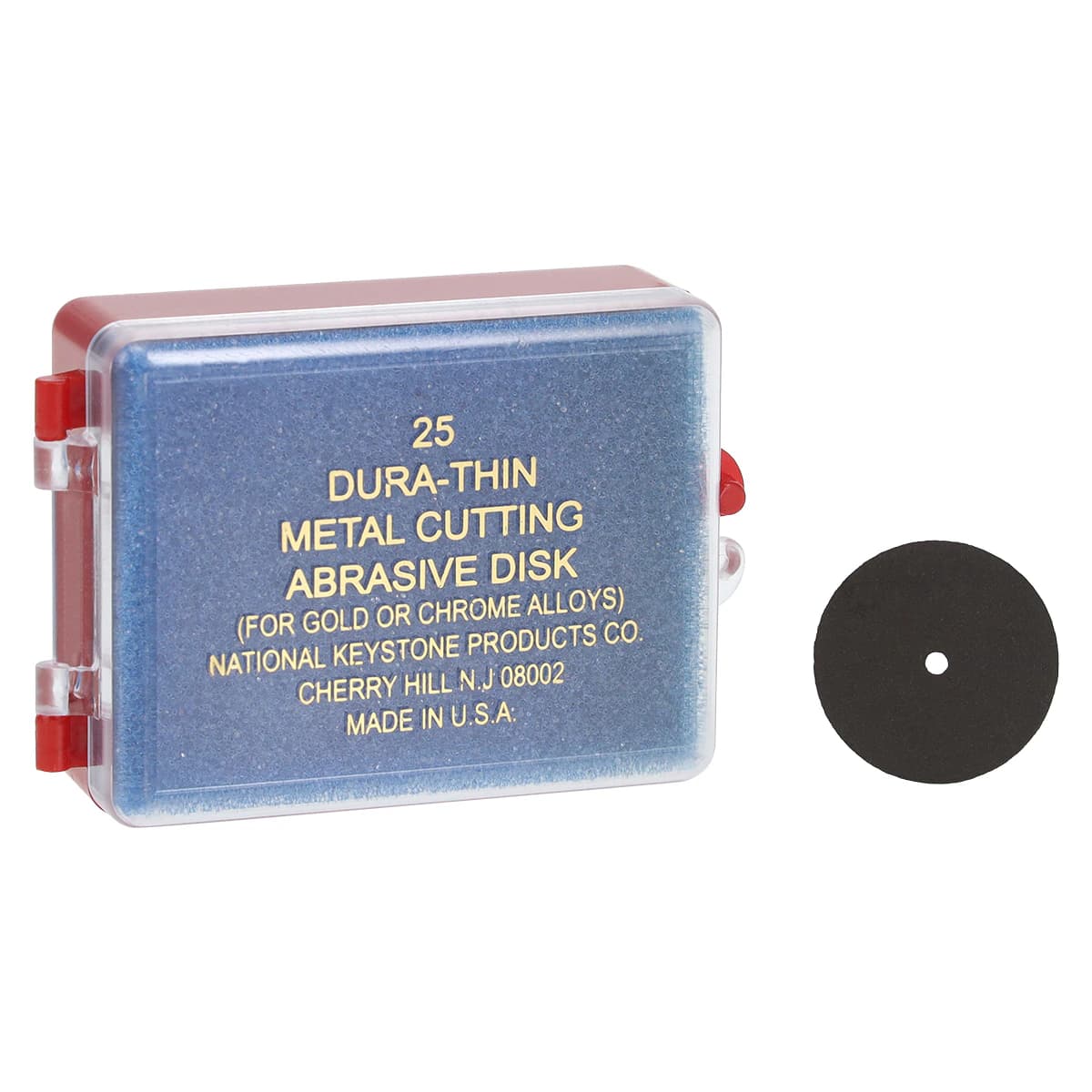 Keystone Dura-Thin Aluminum Oxide Separating Disc, 7/8" x .010" (22.2 x 0.25mm), Brown, 25/Box, 1300460 - Dura-Thin Disc Box of 25 - Image 1