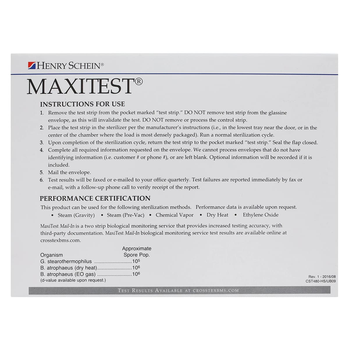 MaxiTest 48-Test Biological Monitoring System, Mail-In Service, 48/Box thumbnail 6