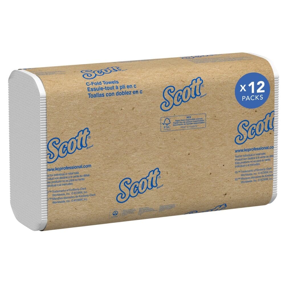Scott Essential C-Fold Paper Towels, 1-Ply, White, 10.1" x 13.15", 200 Sheets/Pack, 12 Packs/Case (2400 Total), #151 thumbnail 3