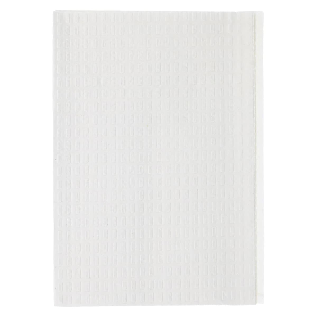 Tidi Products Stay Dri Deluxe Patient Bib, 3-Ply Tissue with Poly Backing, Waffle-Embossed, 13" x 18", White, 500/Case, 917401 - Tidi Bib 13''x18'' 3+1 Ply 500/Cs White - Image 1
